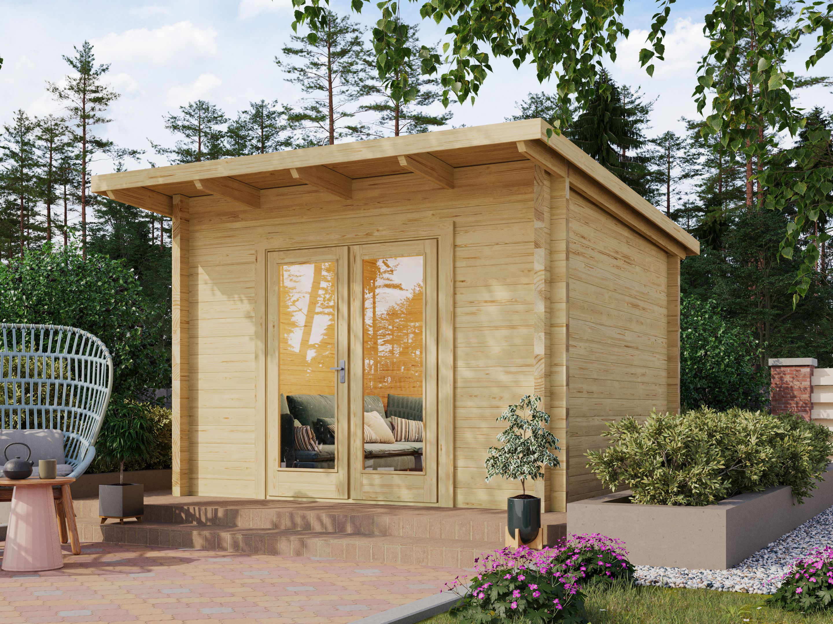 Fjordholz Holzgartenhaus Modell Berlin 70 A Modern | 3x3m Unkategorisiert online kaufen