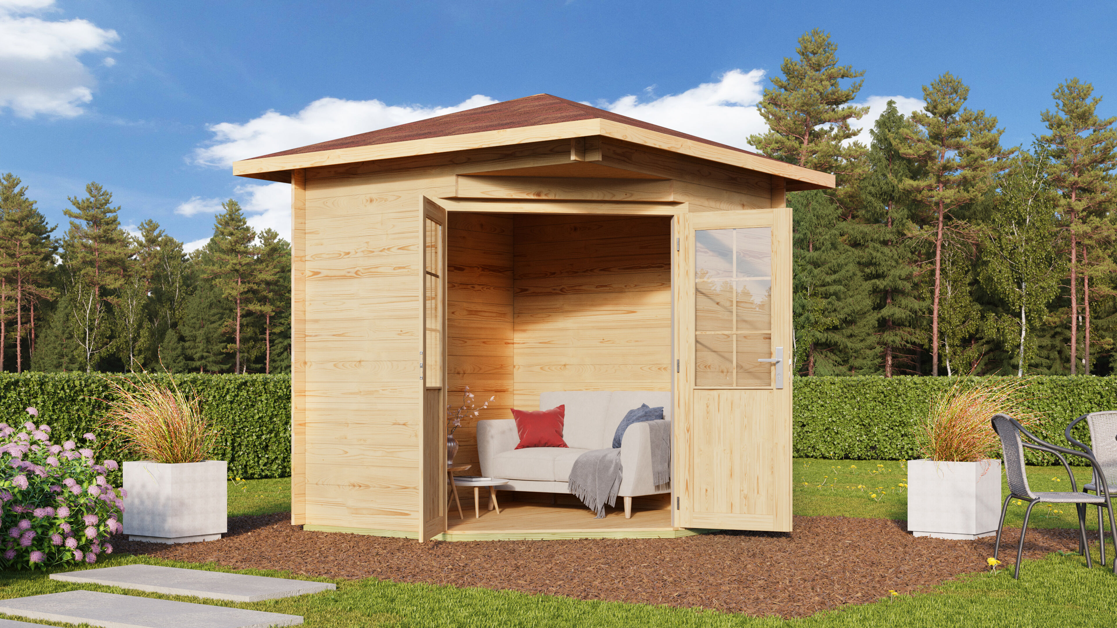 Fjordholz Holzgartenhaus Modell Nina 28 B | 3x3m Unkategorisiert Produktbild