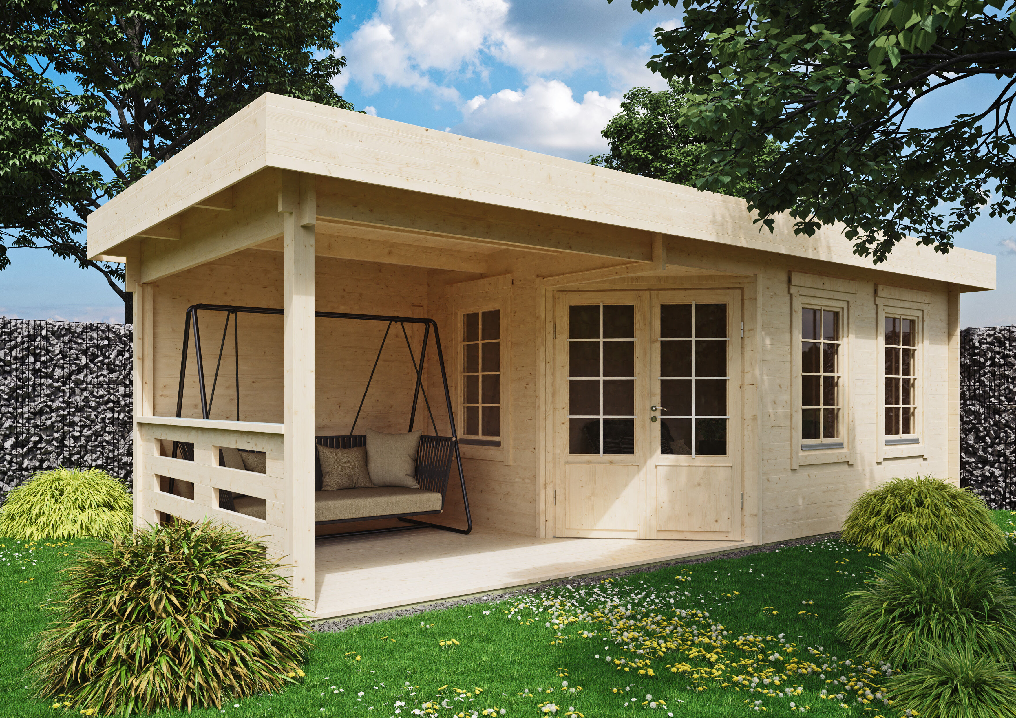 Fjordholz Holzgartenhaus Modell Nora 44 F Klassik | 7x5m
