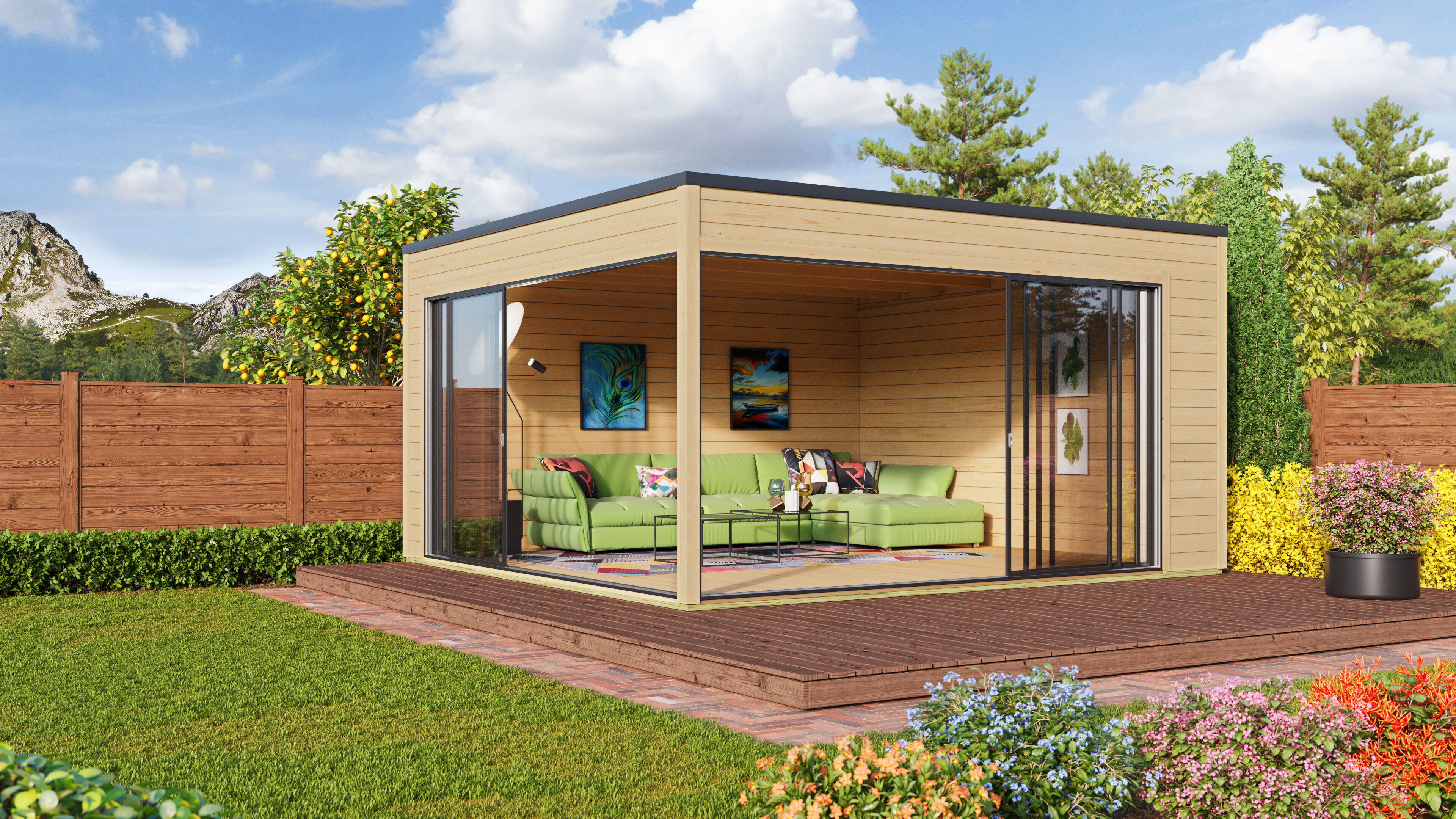 Fjordholz Holzgartenhaus Modell Q-BIC Alu 70 D | 5x4m Unkategorisiert online kaufen