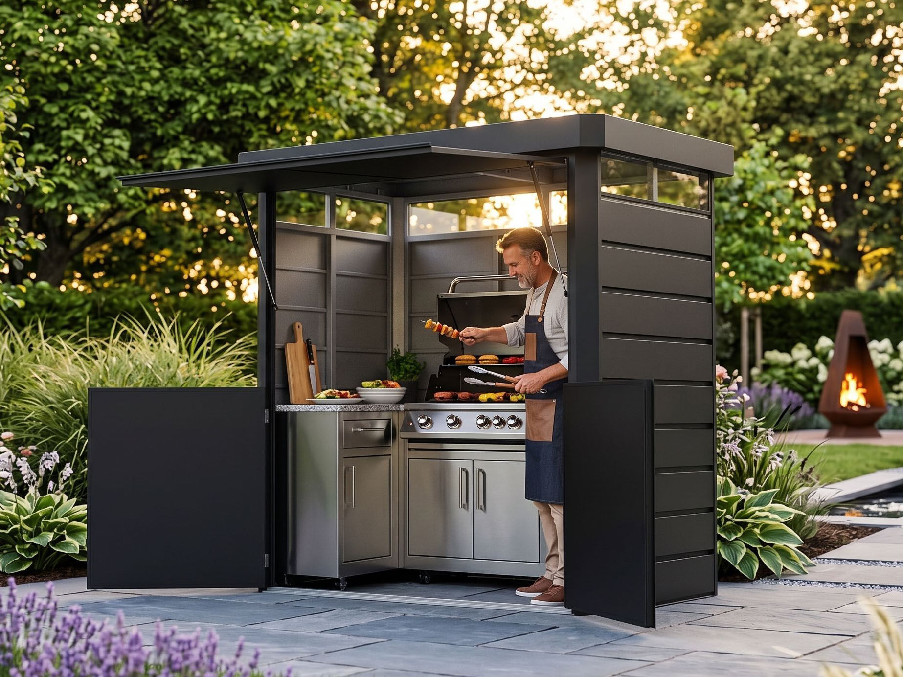 Metall Grillhaus Modell GrillCube 3,26 m² Anthraz Unkategorisiert online kaufen