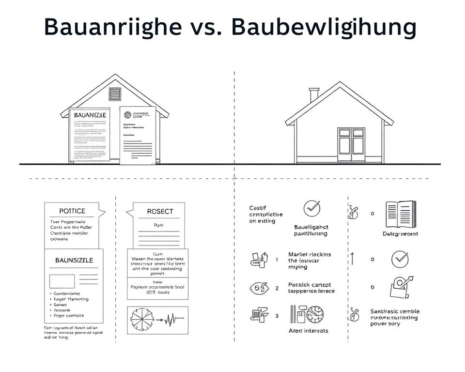 Bauanzeige und Baubewilligung Vergleich