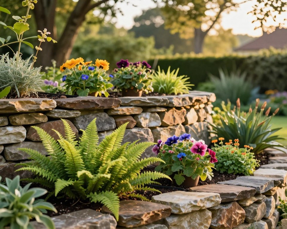 Pflanzen vorbereiten für Natursteinmauer
