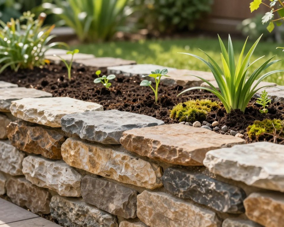 Vorbereitung Natursteinmauer Substrat