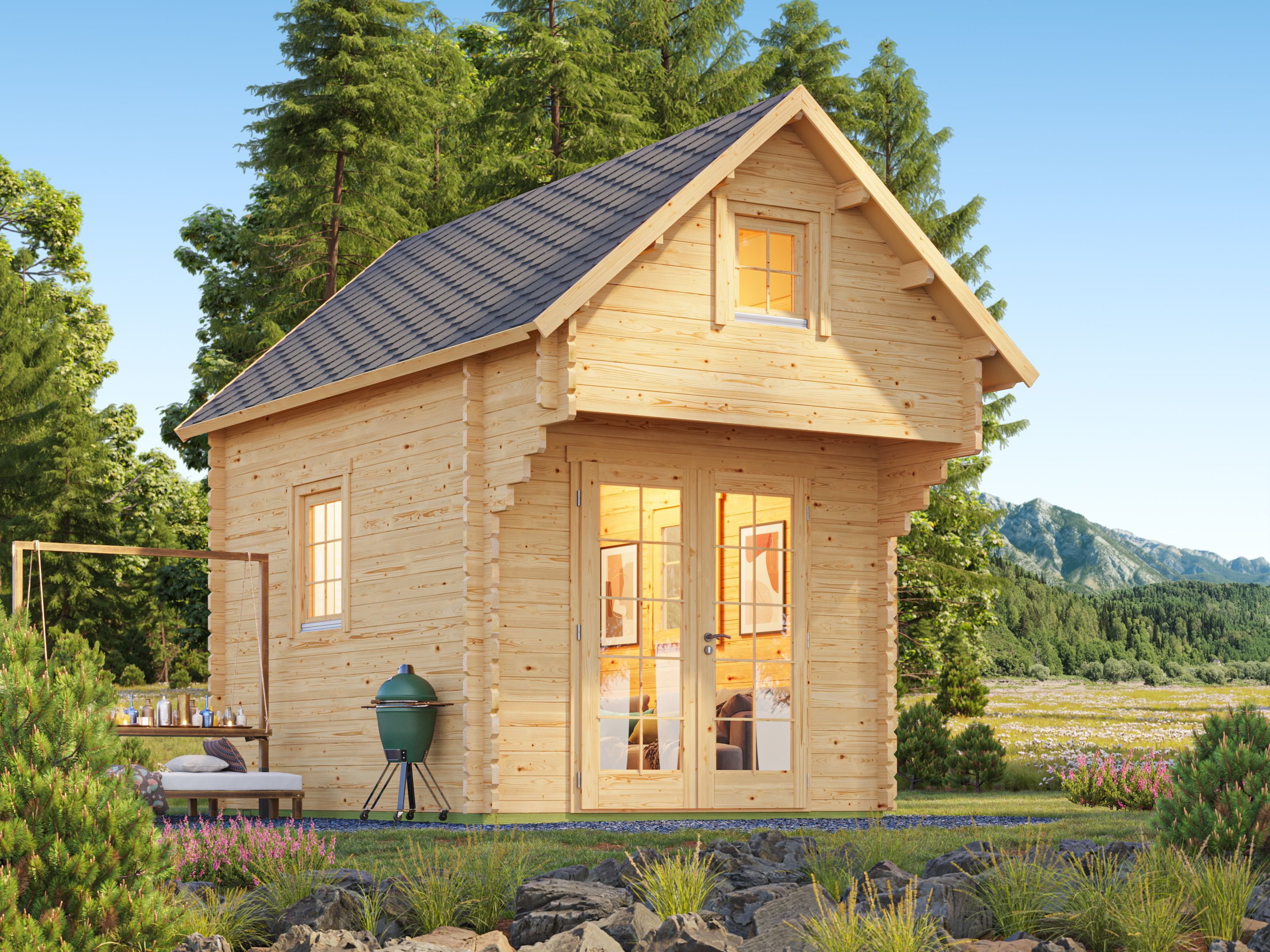 Fjordholz Satteldach Holzgartenhaus Modell Ottawa 44 | 4x3m