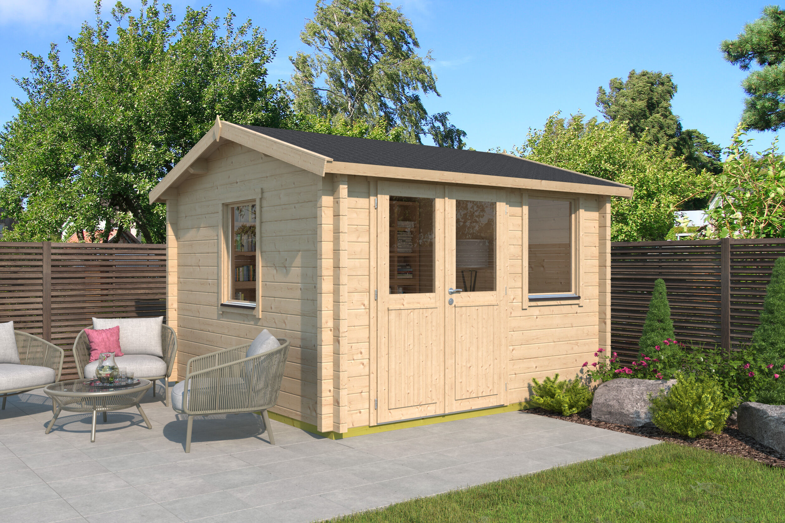 Fjordholz Holzgartenhaus Modell Narvic 70 C | 6x4m