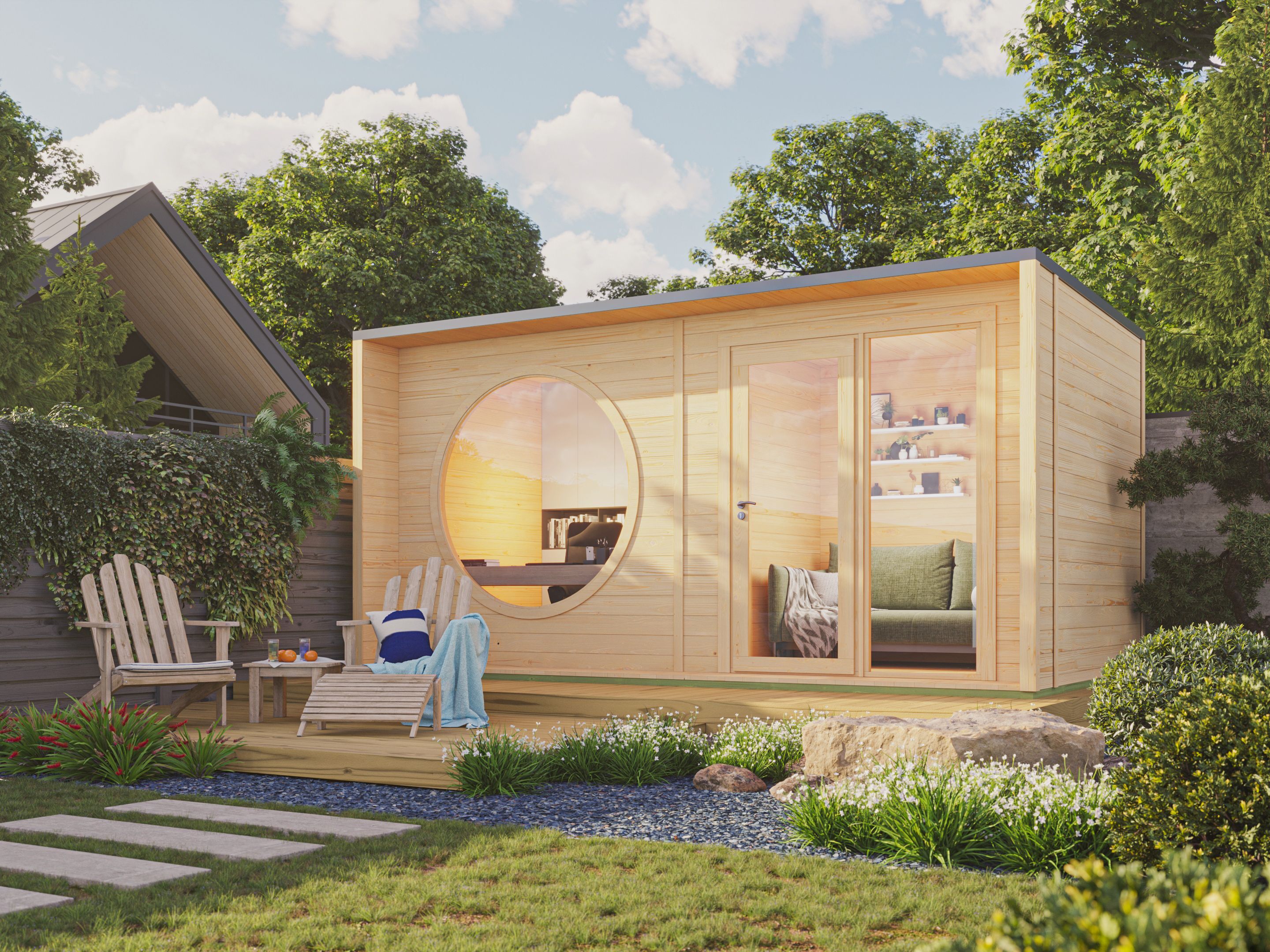 Fjordholz Holzgartenhaus Modell Office Box Größe XL na | 5x3m