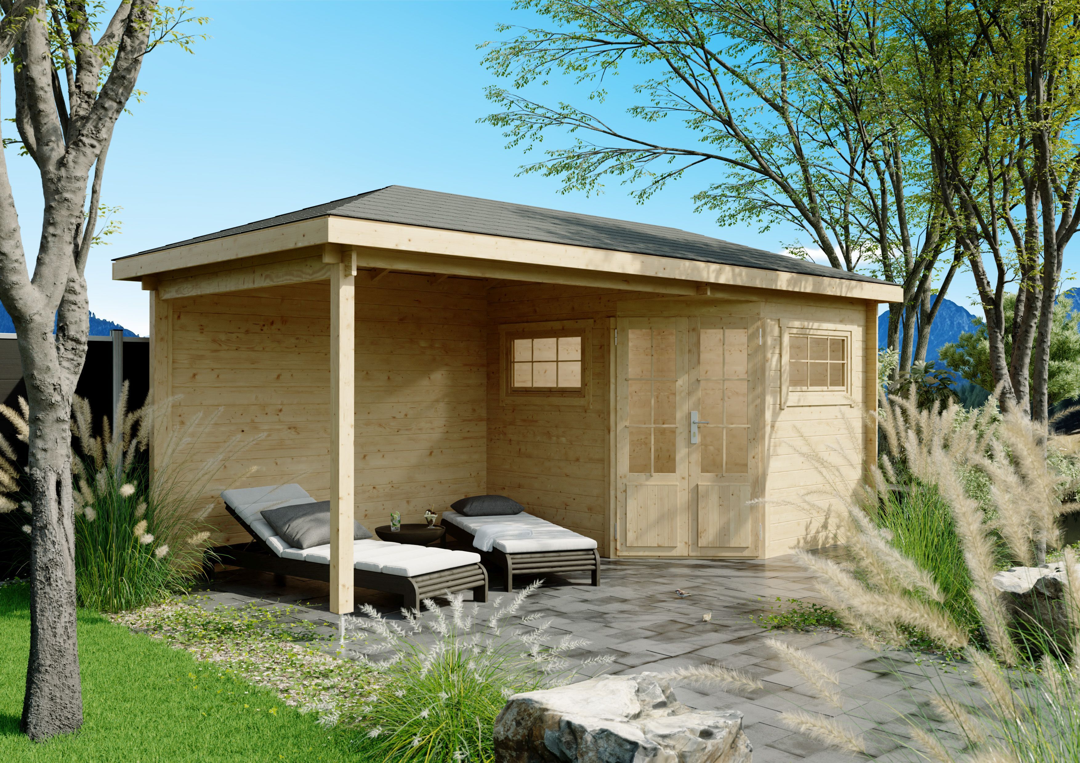 Fjordholz 5-Eck Holzgartenhaus Modell Evelyn 2C | 5x3m