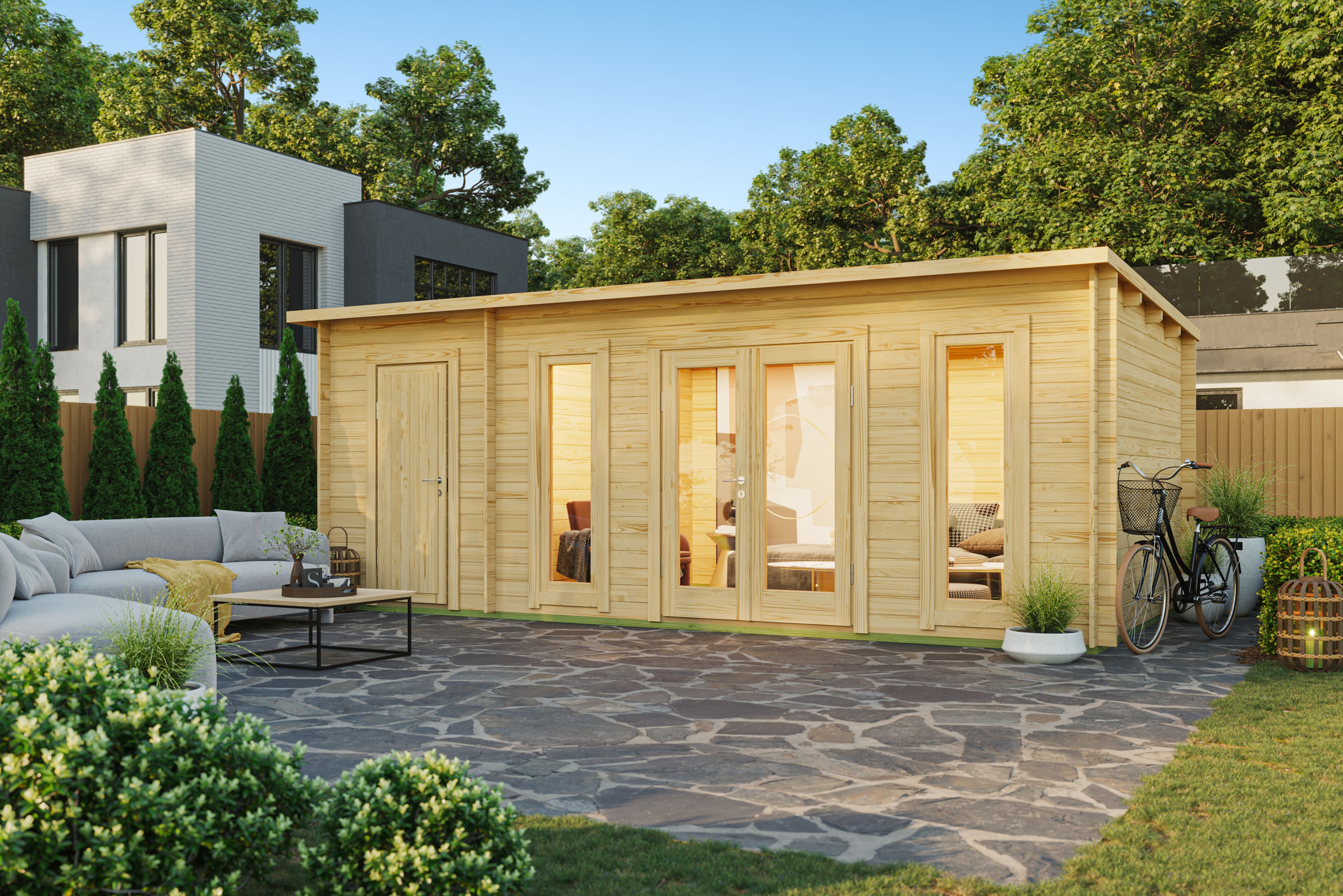 Fjordholz Pultdach Holzgartenhaus Modell Mali 28 B | 6x3m