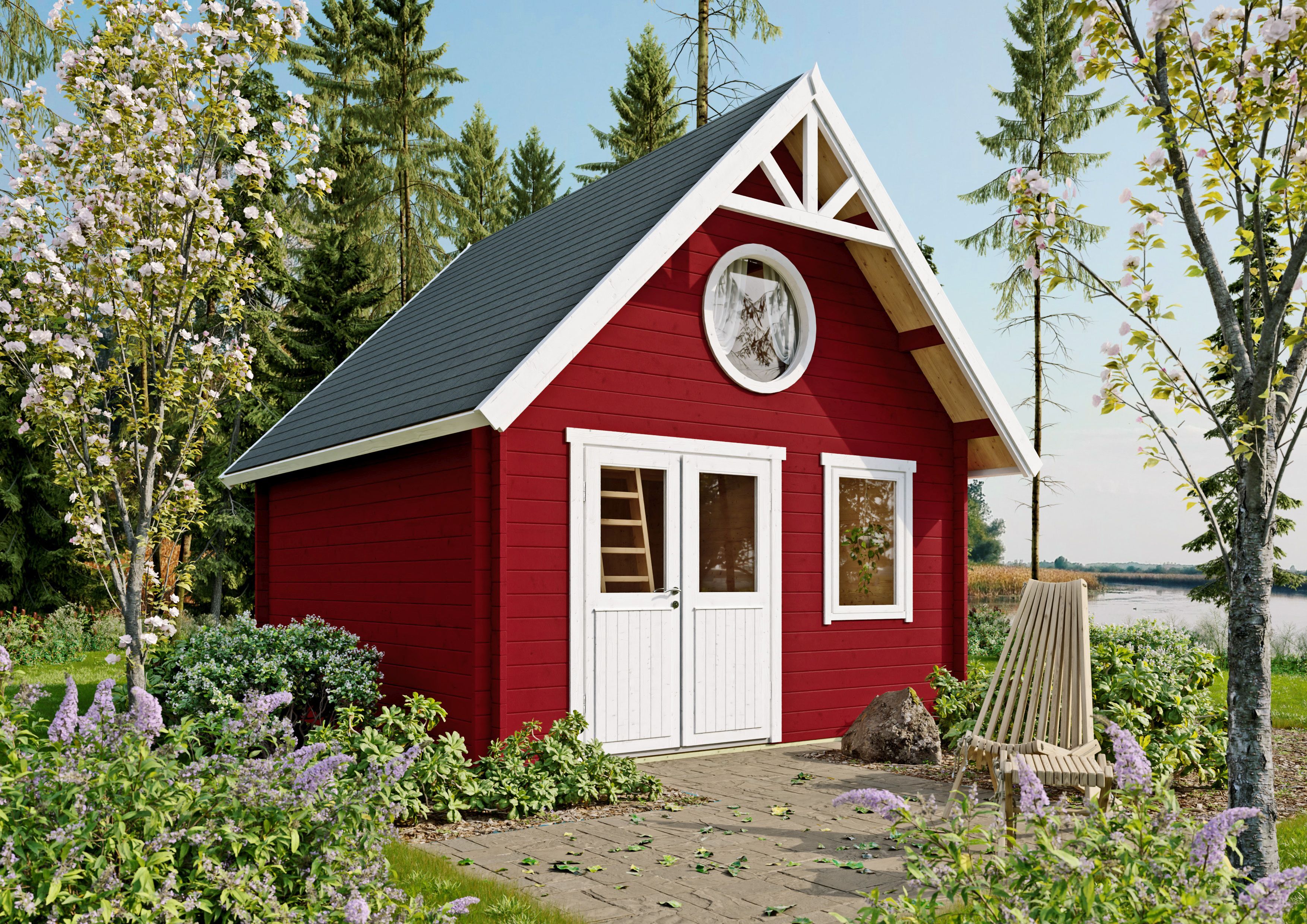 Fjordholz Holzgartenhaus Modell Kjell 44 - klassisches | 4x3m
