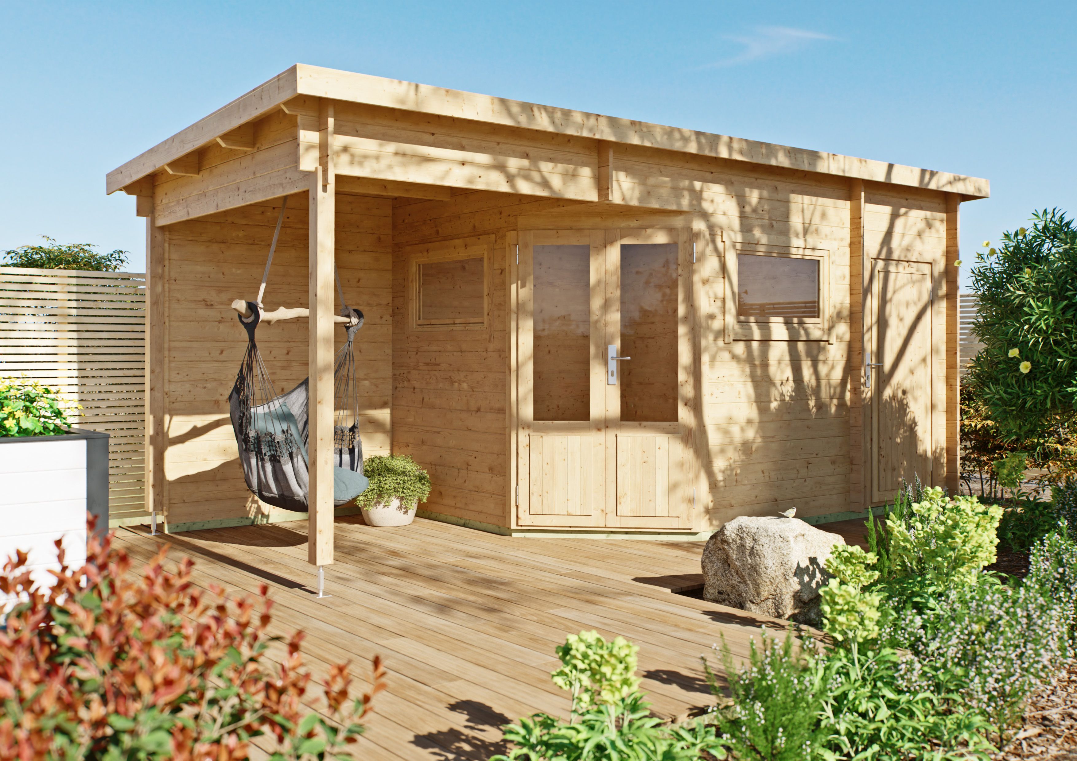 Fjordholz 5-Eck Holzgartenhaus Modell Leva 2E | 6x3m