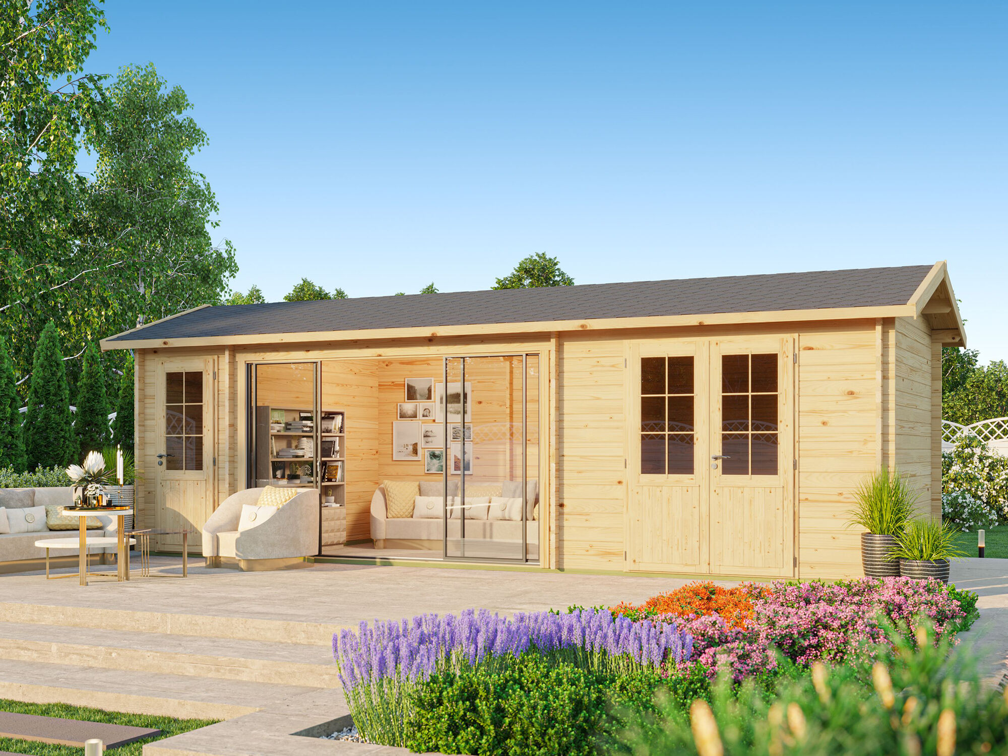 Fjordholz Holzgartenhaus Modell Mikelli 70 | 7x4m