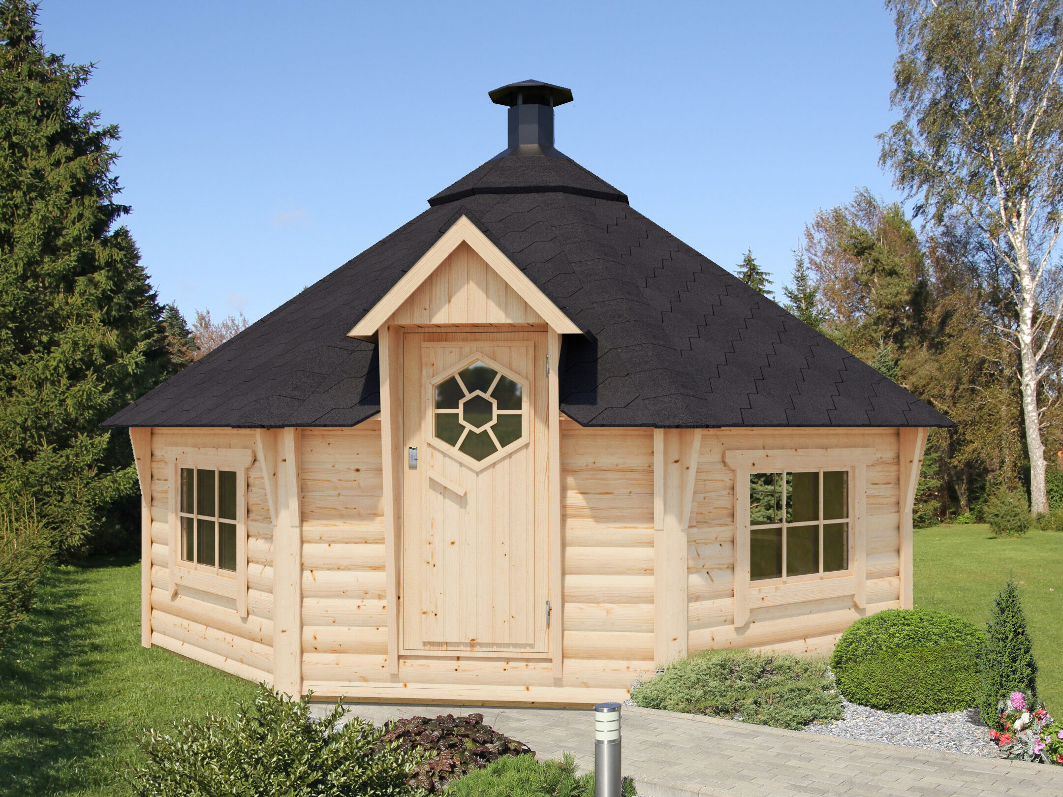 Fjordholz 8-Eck Grillkota Modell Nils 17 m² | 5x4m