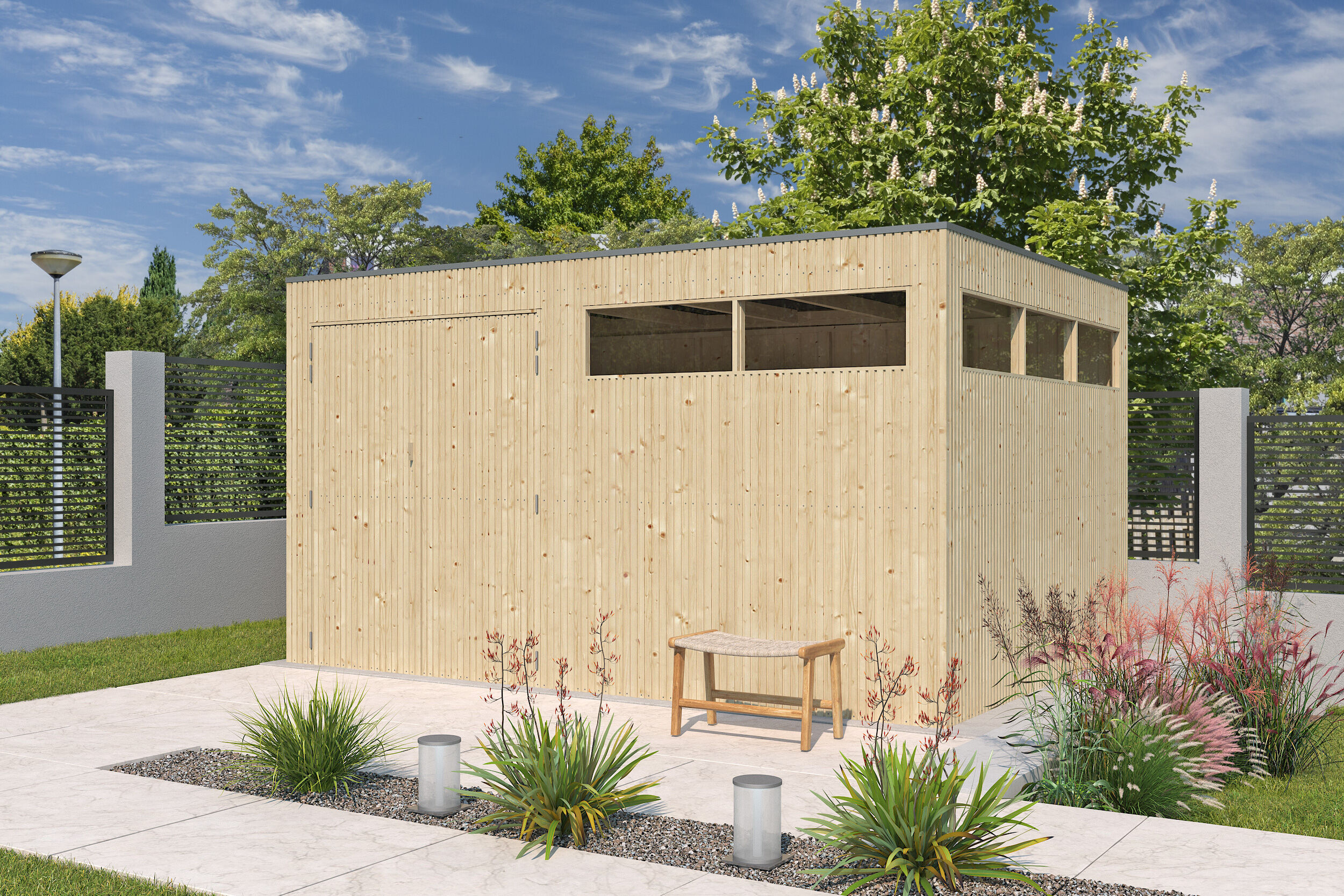 Holzgartenhaus Modell QBV3-Line 11,89 m² | 4x3m