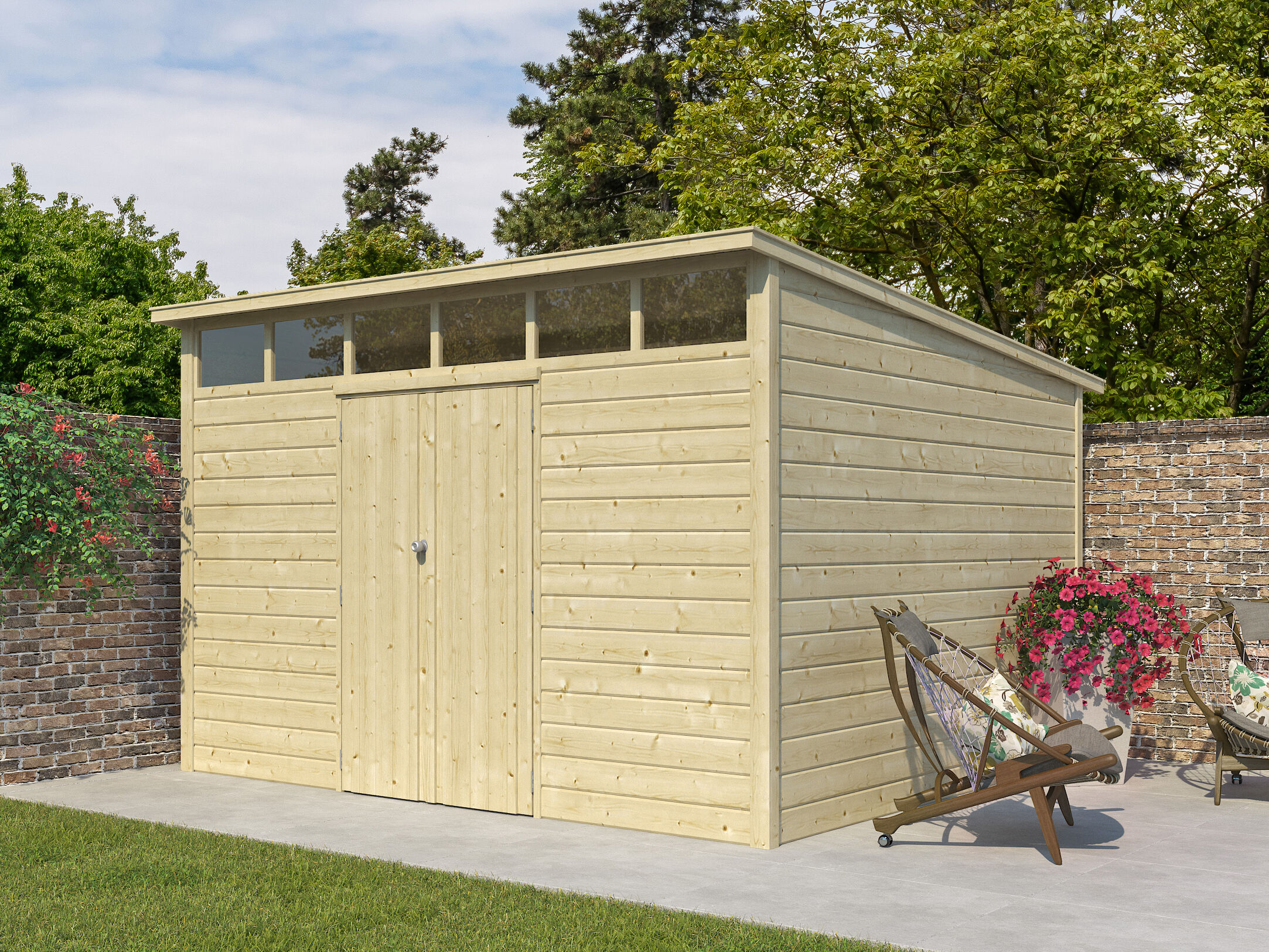 Holzgartenhaus Modell Q-Line 10,80 m² | 4x3m
