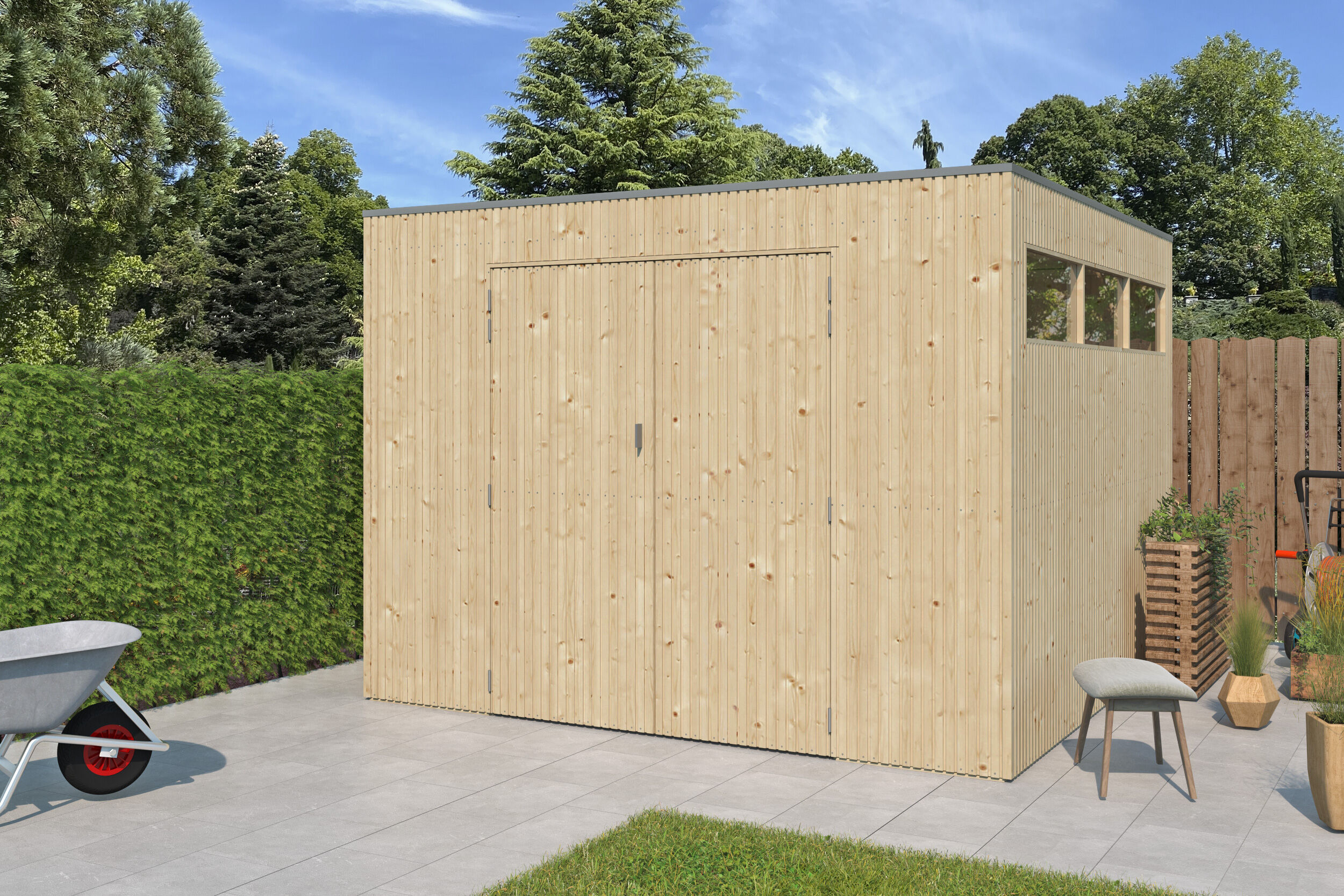 Holzgartenhaus Modell QBV3-Line 8,88 m² | 3x3m