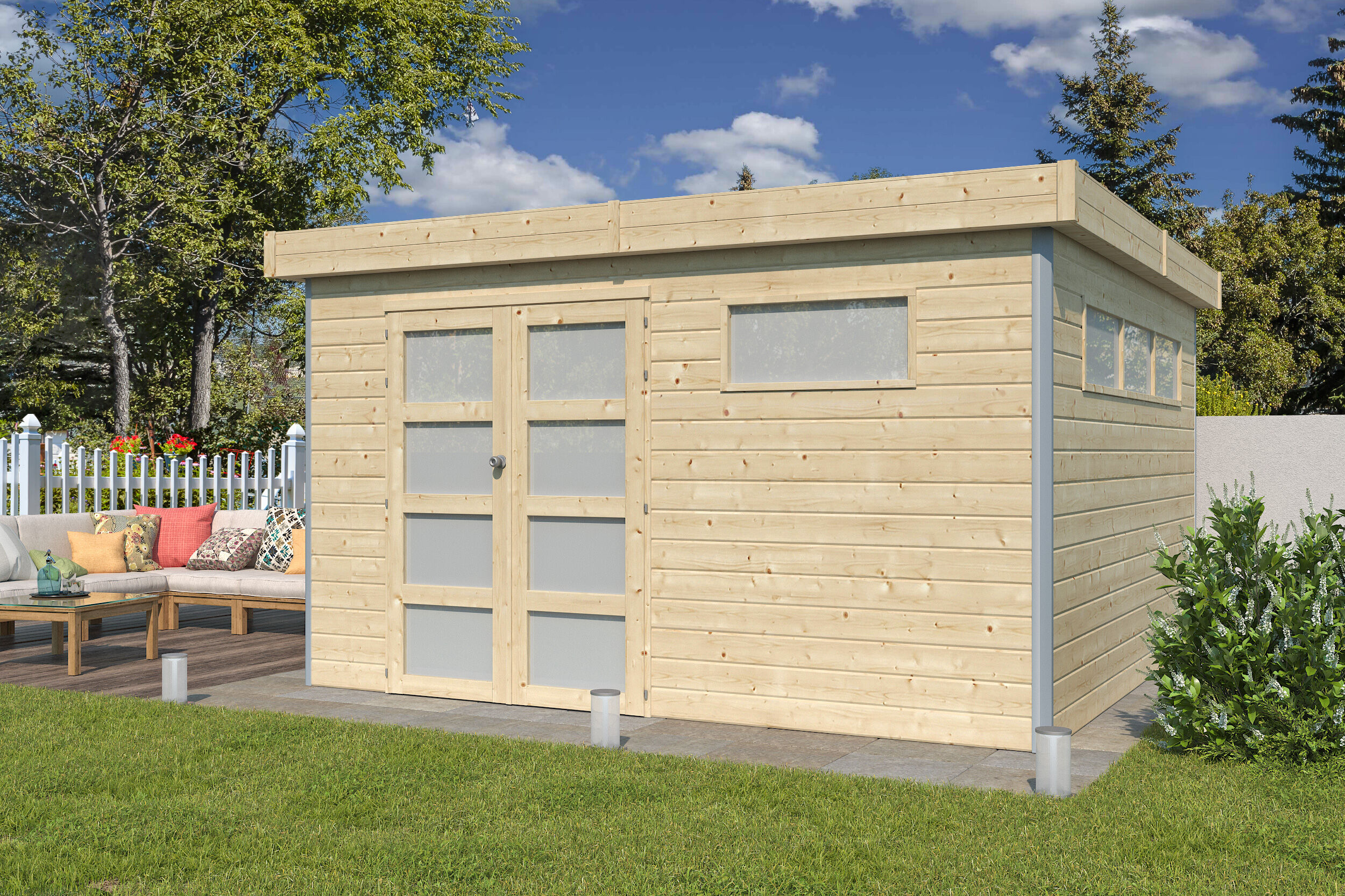 Holzgartenhaus Alu-Line Modell Kasuko-L | 4x3m