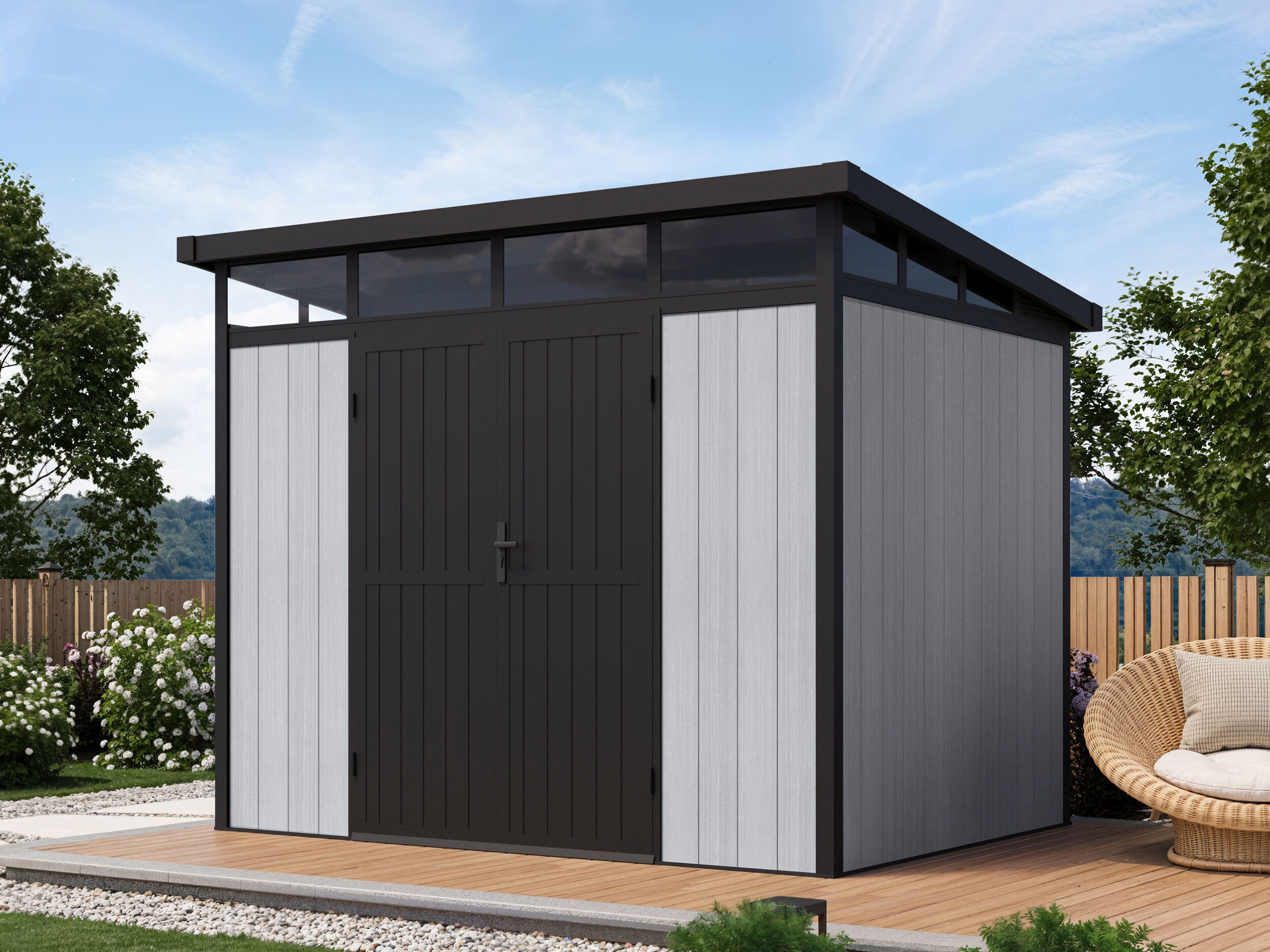 WPC Holzgartenhaus Modell Skylight Pent 6,10 m² | 3x2m