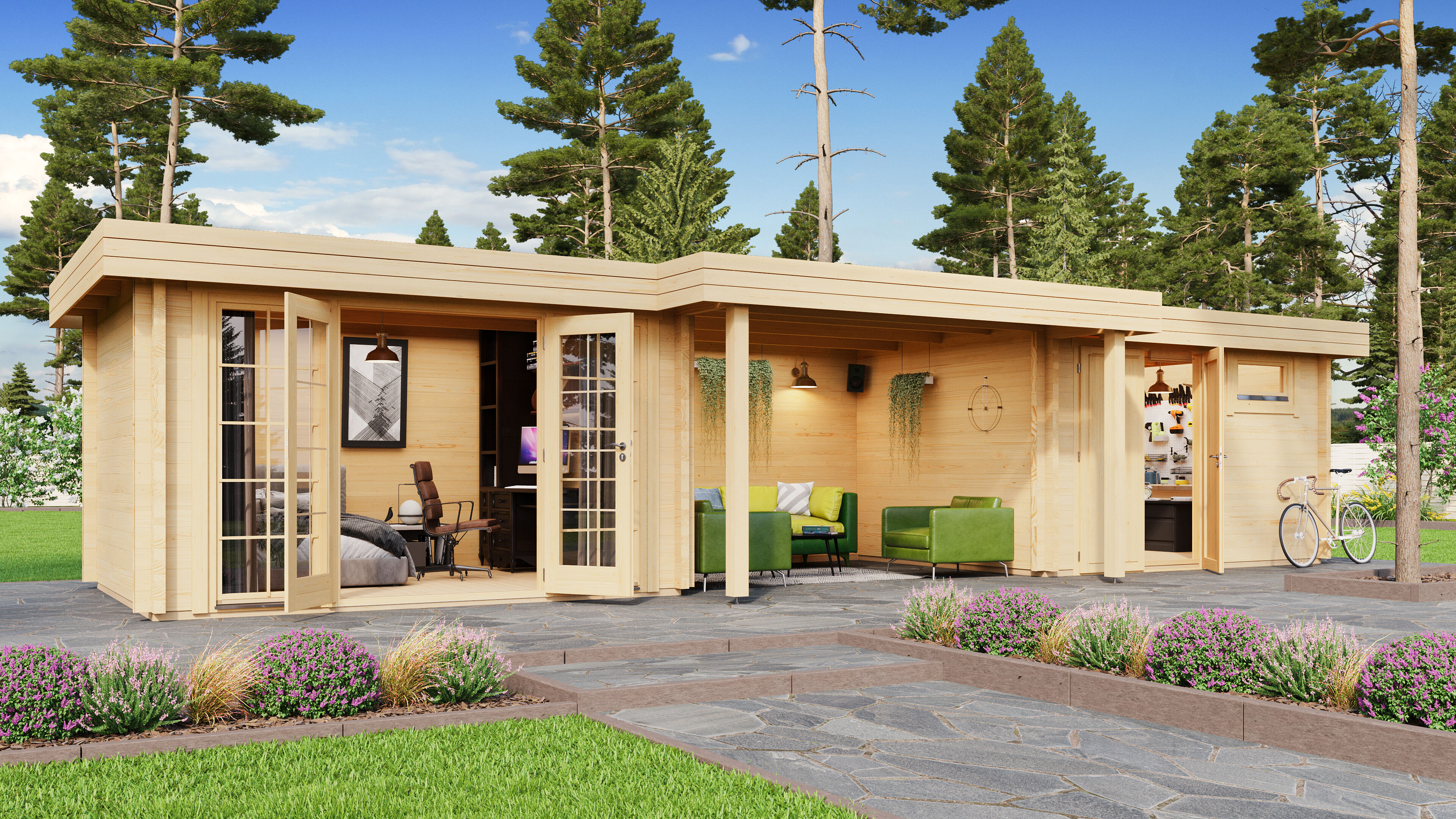 Gartenlounge Modell Yuna 70 B | 10x4m