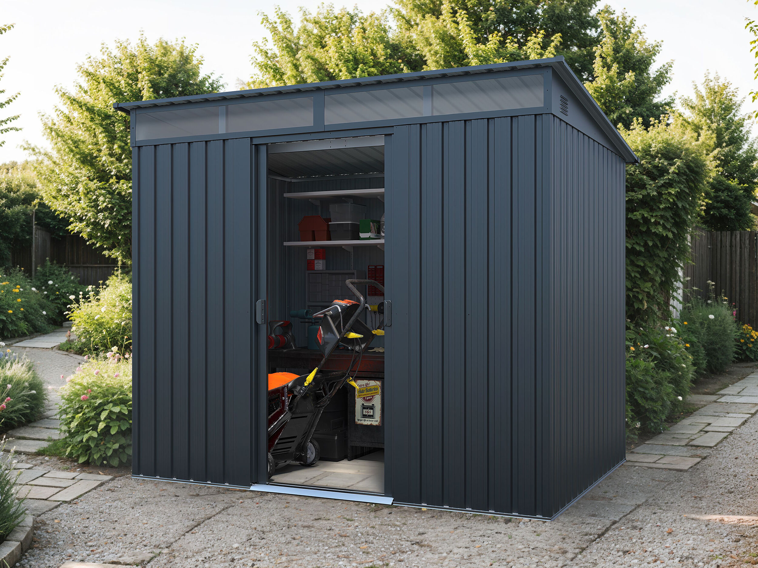 Metall Gerätehaus Modell Lübeck 3,66 m² | 2x2m