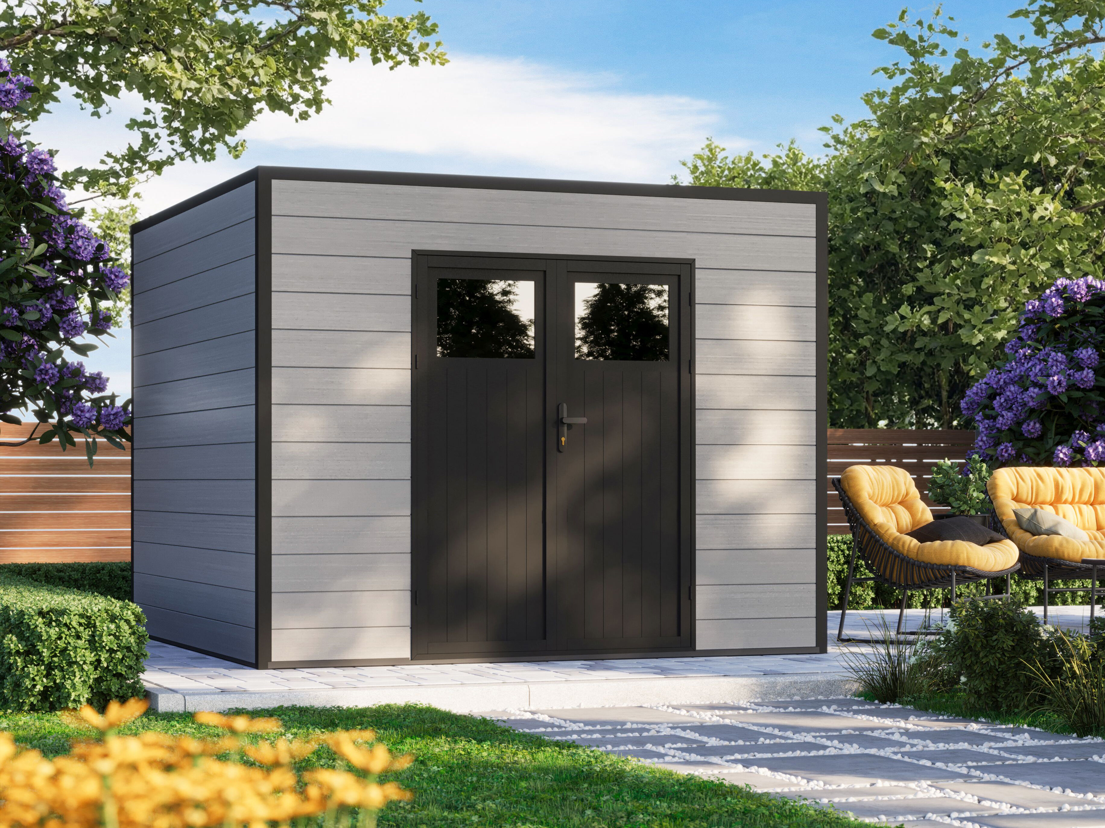 WPC Holzgartenhaus Modell Cubus 8,12 m² | 3x3m