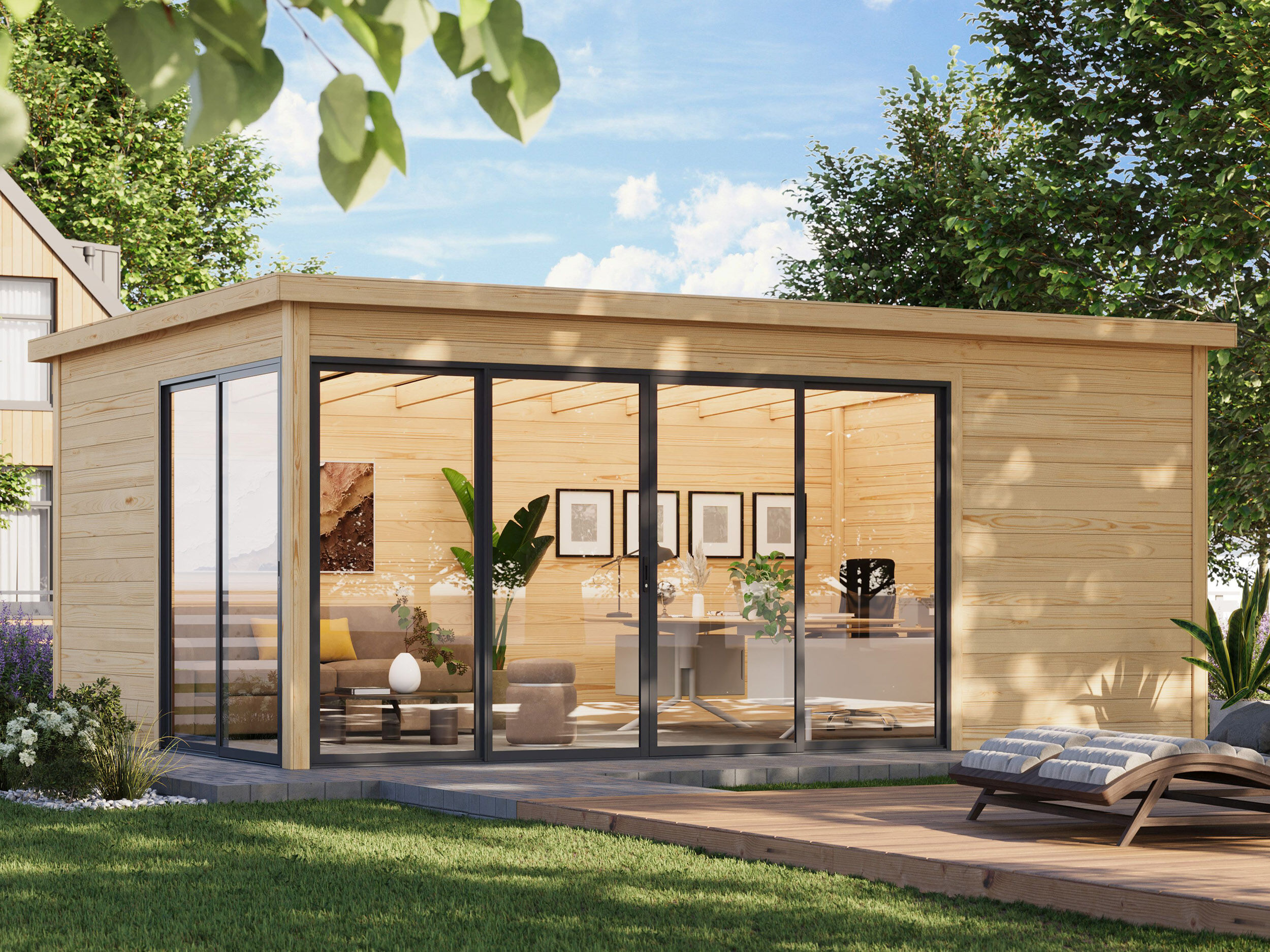 Fjordholz Holzgartenhaus Modell Office IsoSlide 6 | 6x4m