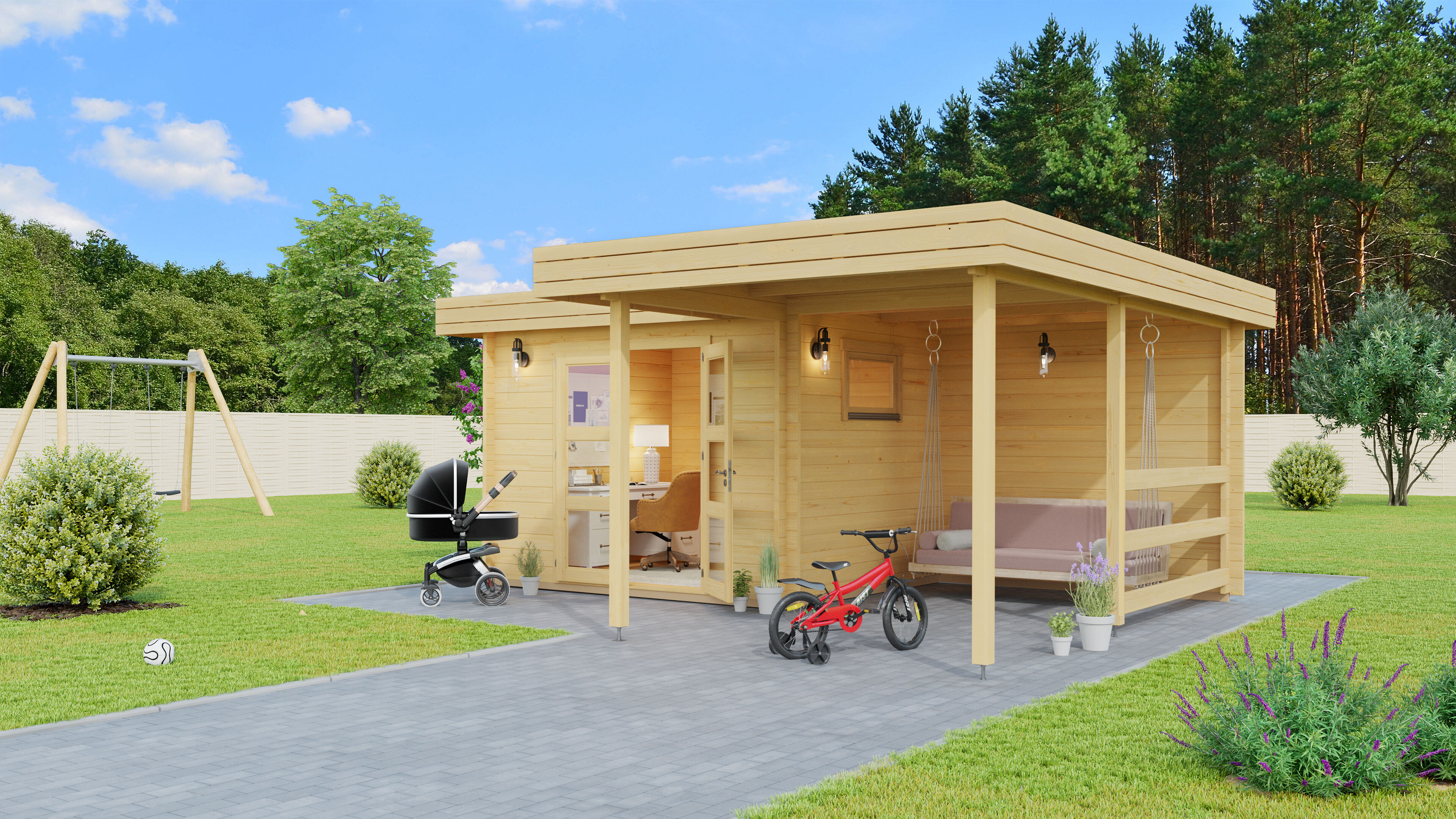 Fjordholz Holzgartenhaus Modell Roxana 44 | 6x5m