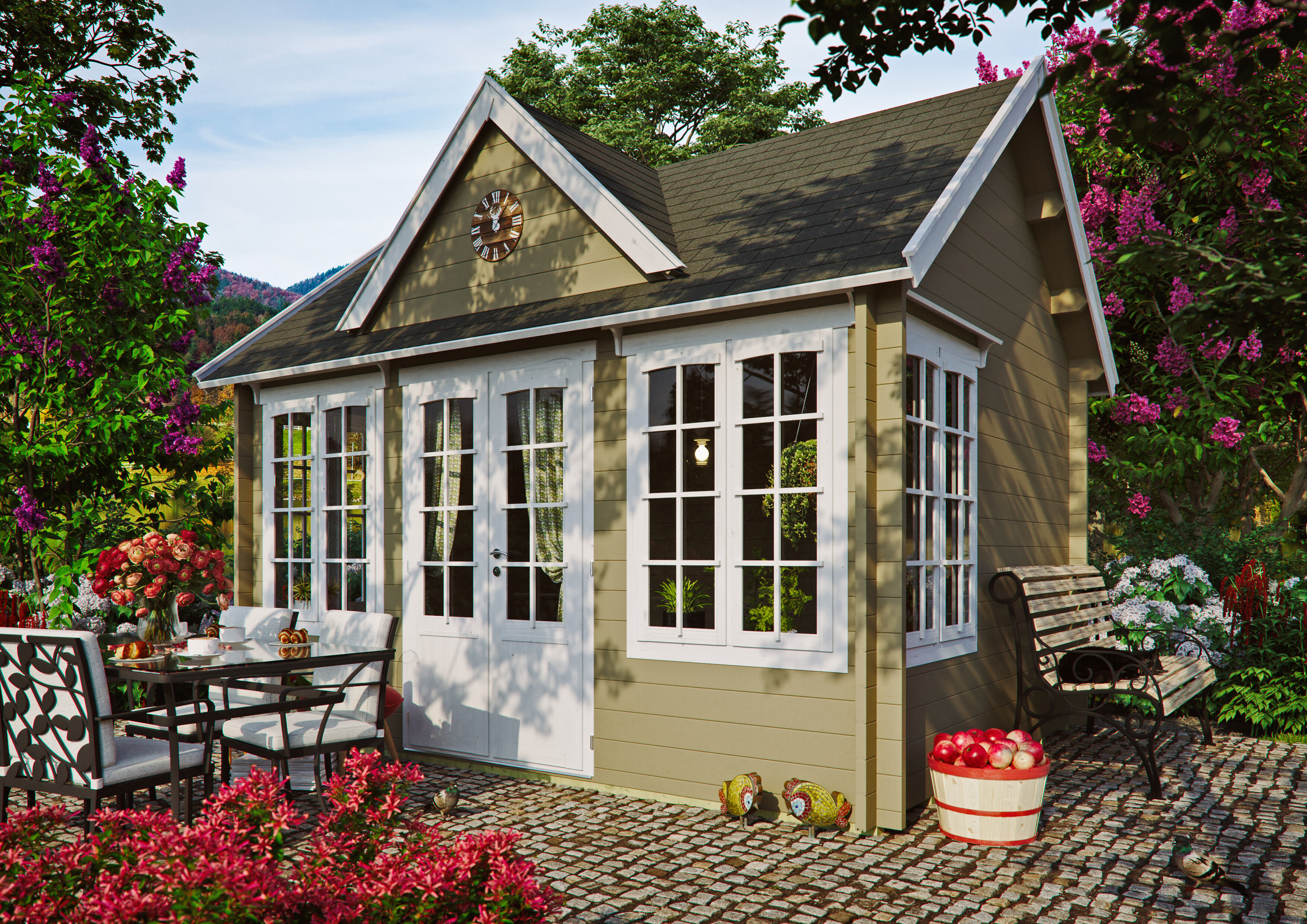 Fjordholz Holzgartenhaus Modell Teehaus Windsor 44 | 4x3m