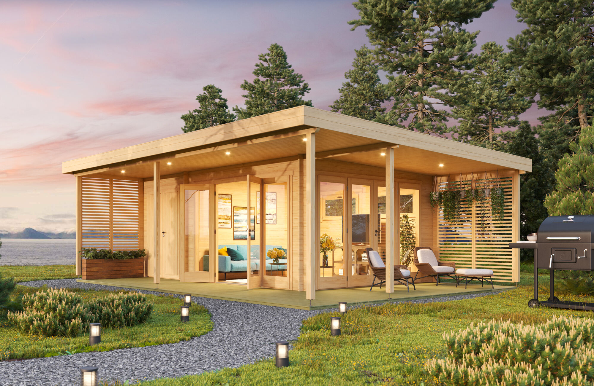 Fjordholz Gartenlounge Modell Kilian 44 | 8x5m