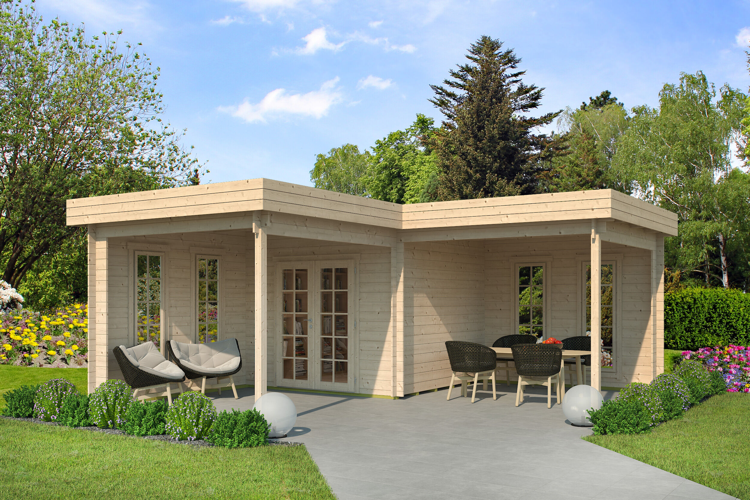 Fjordholz Holzgartenhaus Modell Fred 44 | 6x6m