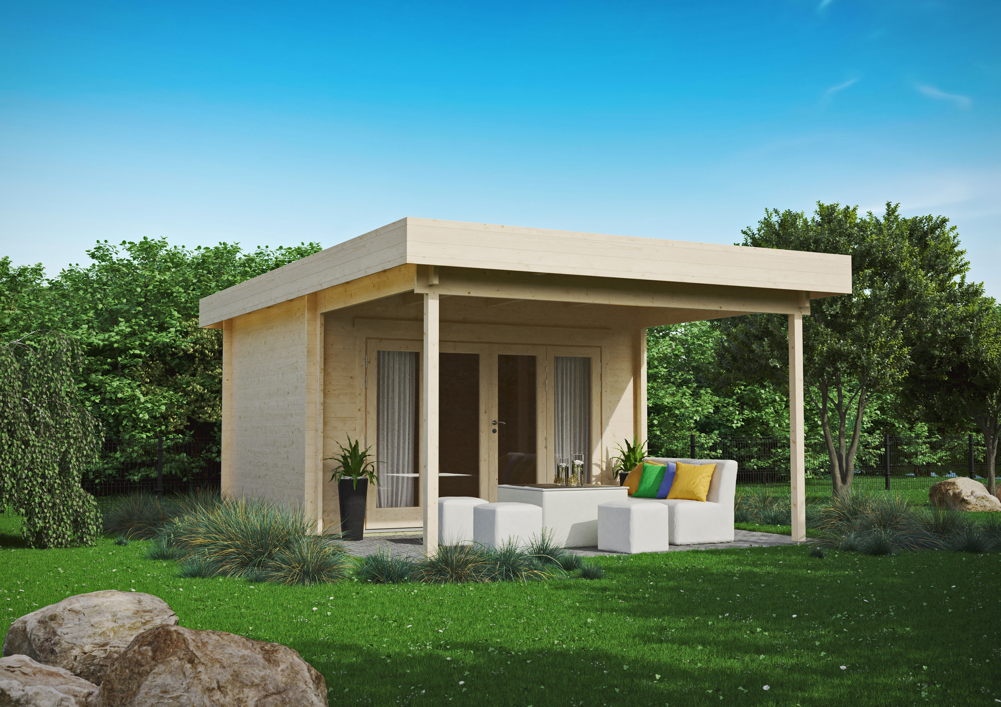 Fjordholz Gartenlounge Modell Sandra 44 D | 4x3m
