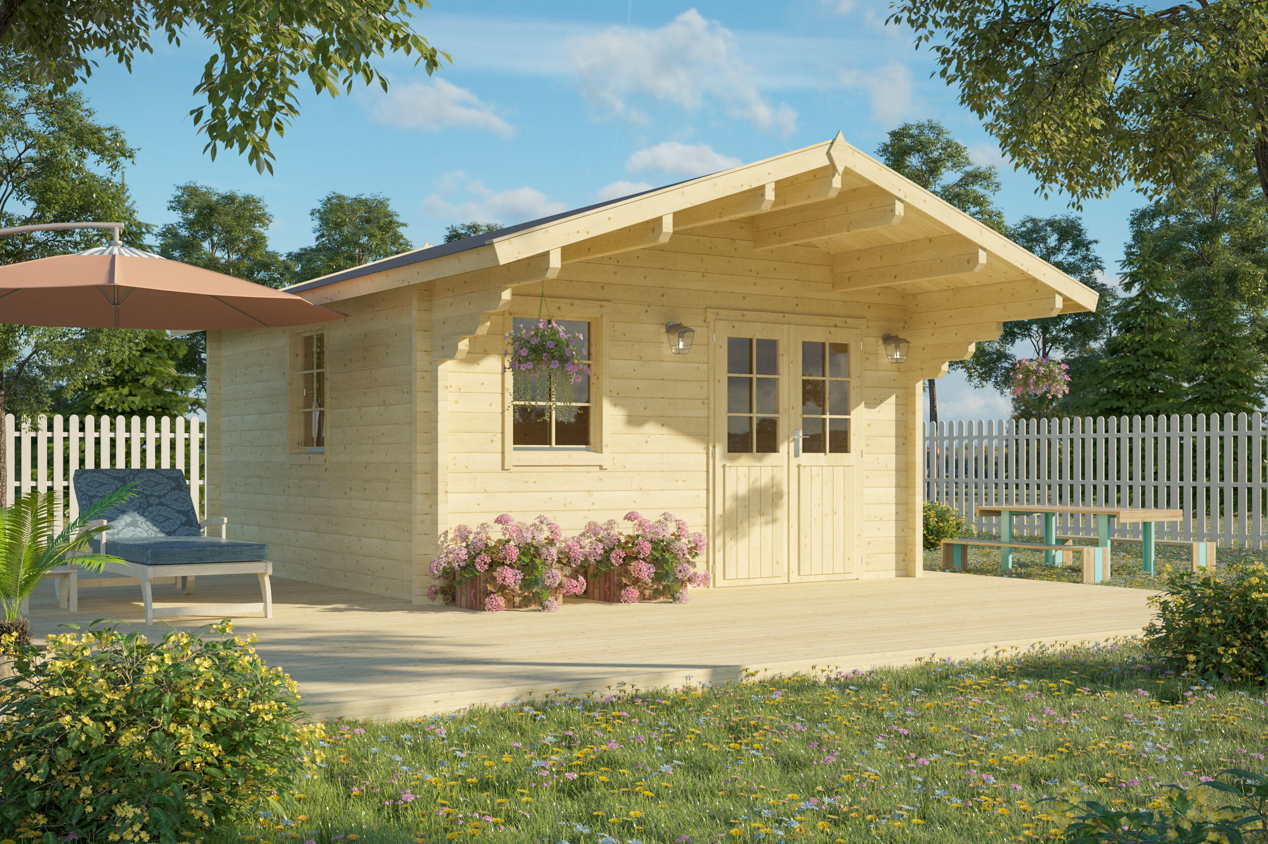 Holzgartenhaus Modell Chicago 70 A | 5x4m