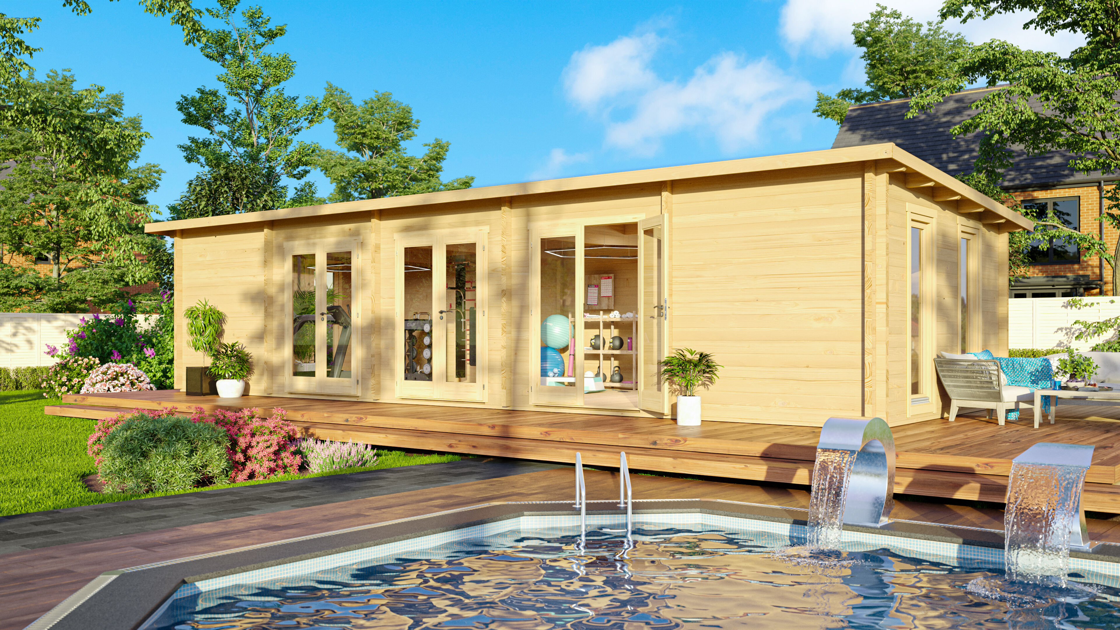Fjordholz Holzgartenhaus Modell Game Room 44 | 8x4m
