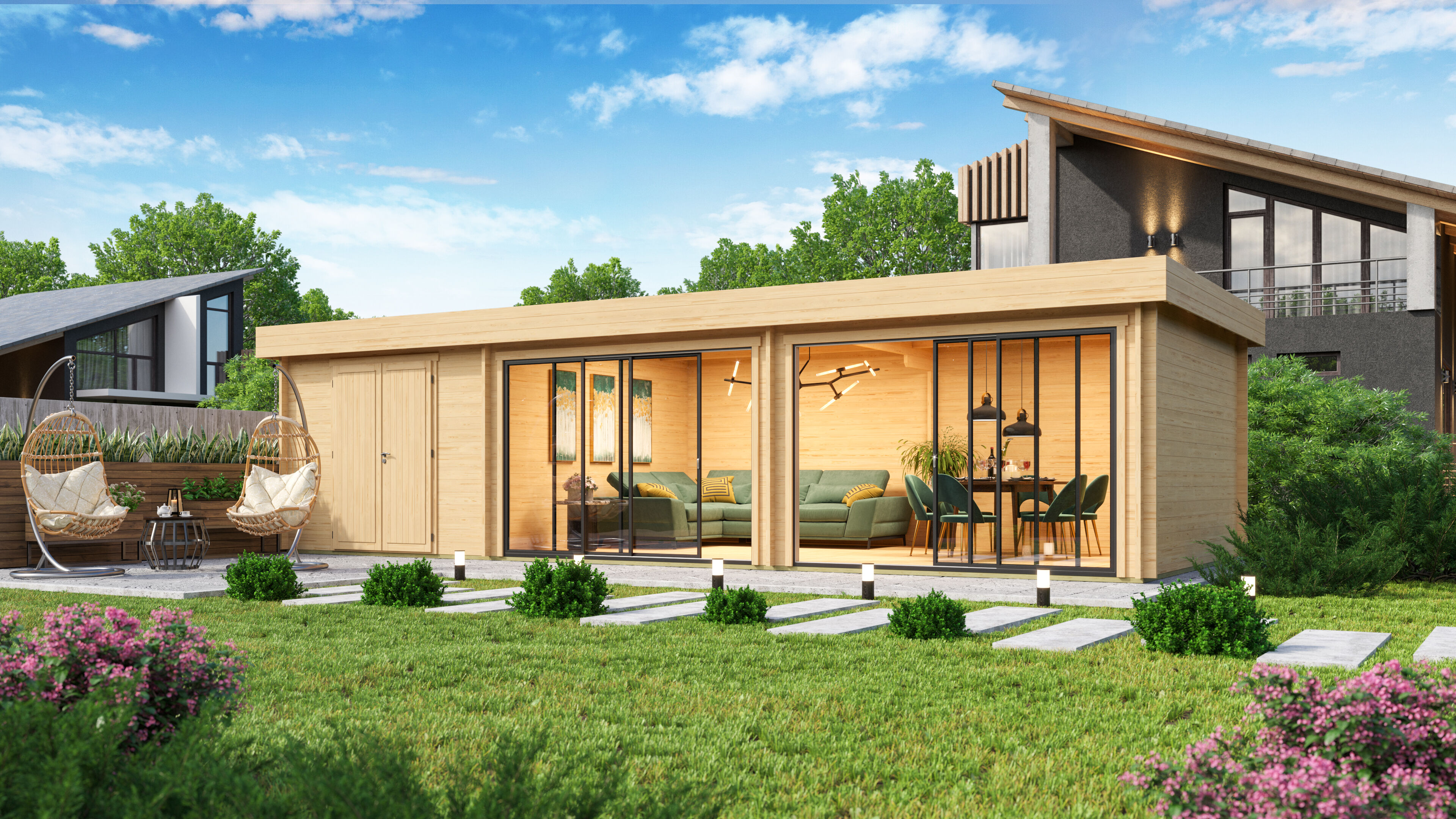 Fjordholz Holzgartenhaus Alu Concept 44 L | 6x4m