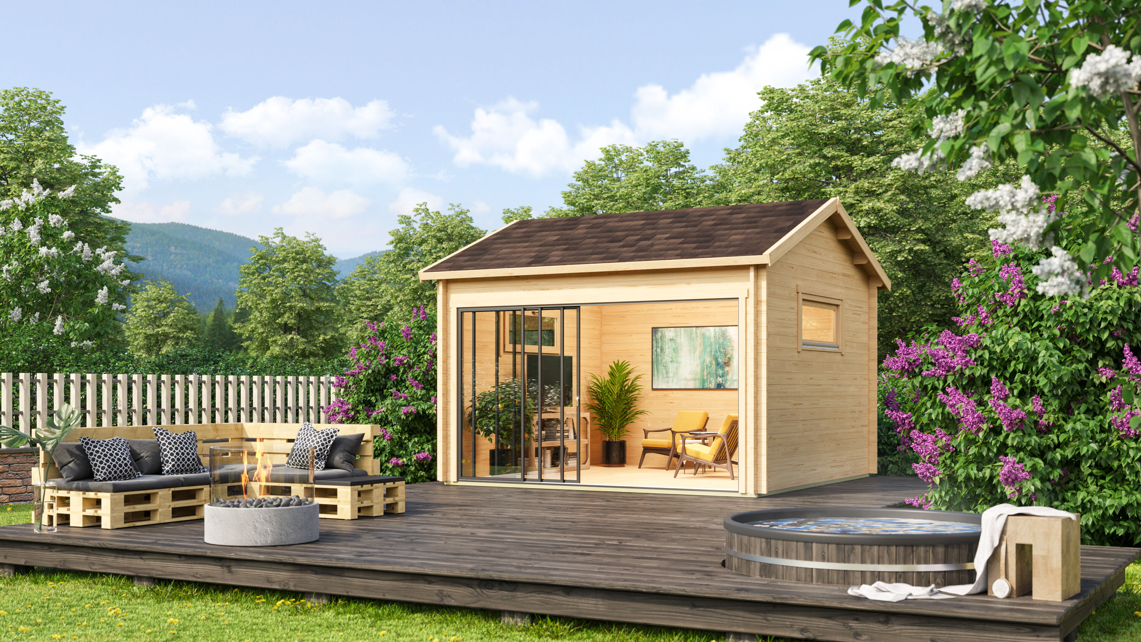 Fjordholz Holzgartenhaus Alu Concept Jara 44 A | 4x3m