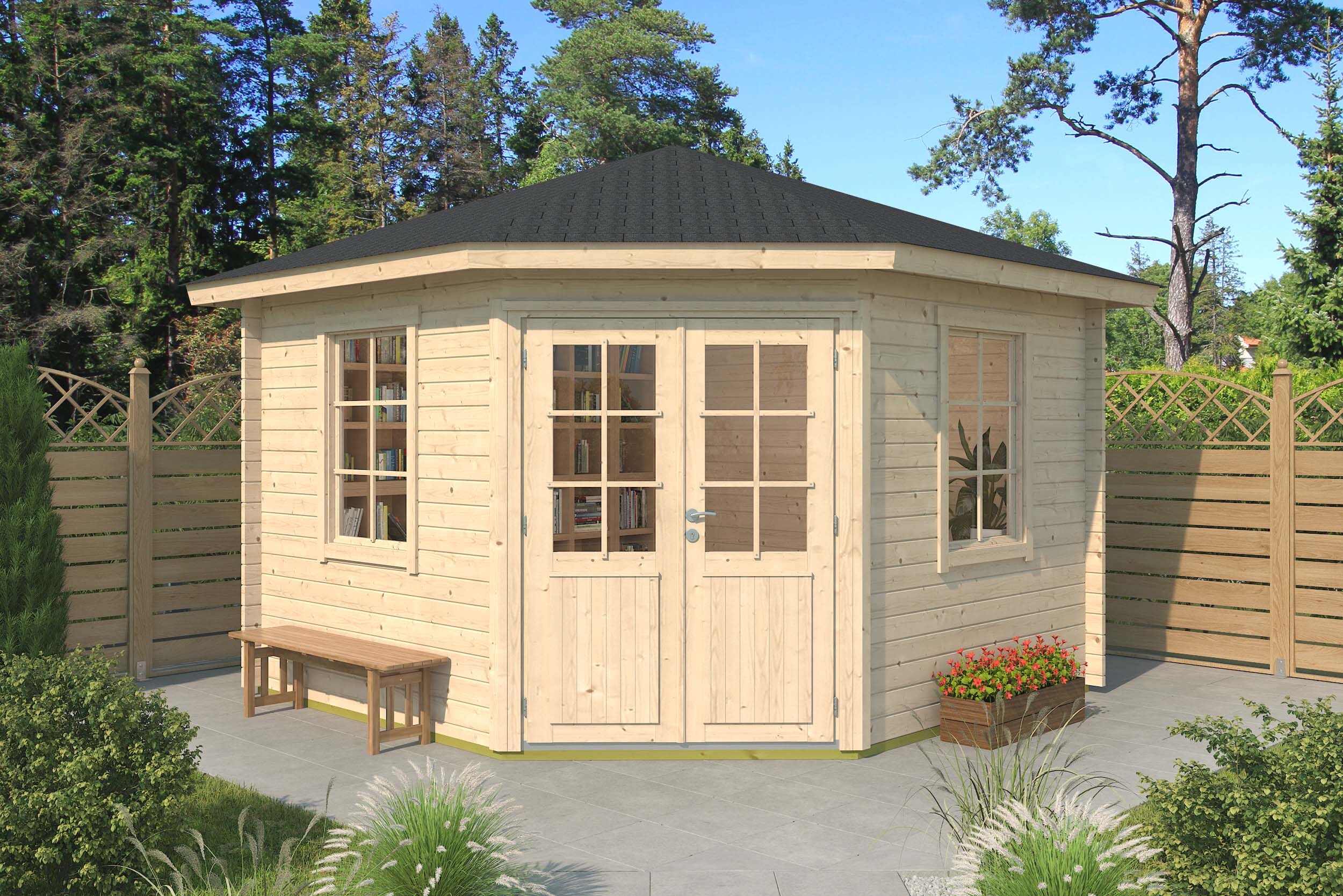 Holzgartenhaus Modell Michel 40 A | 4x4m