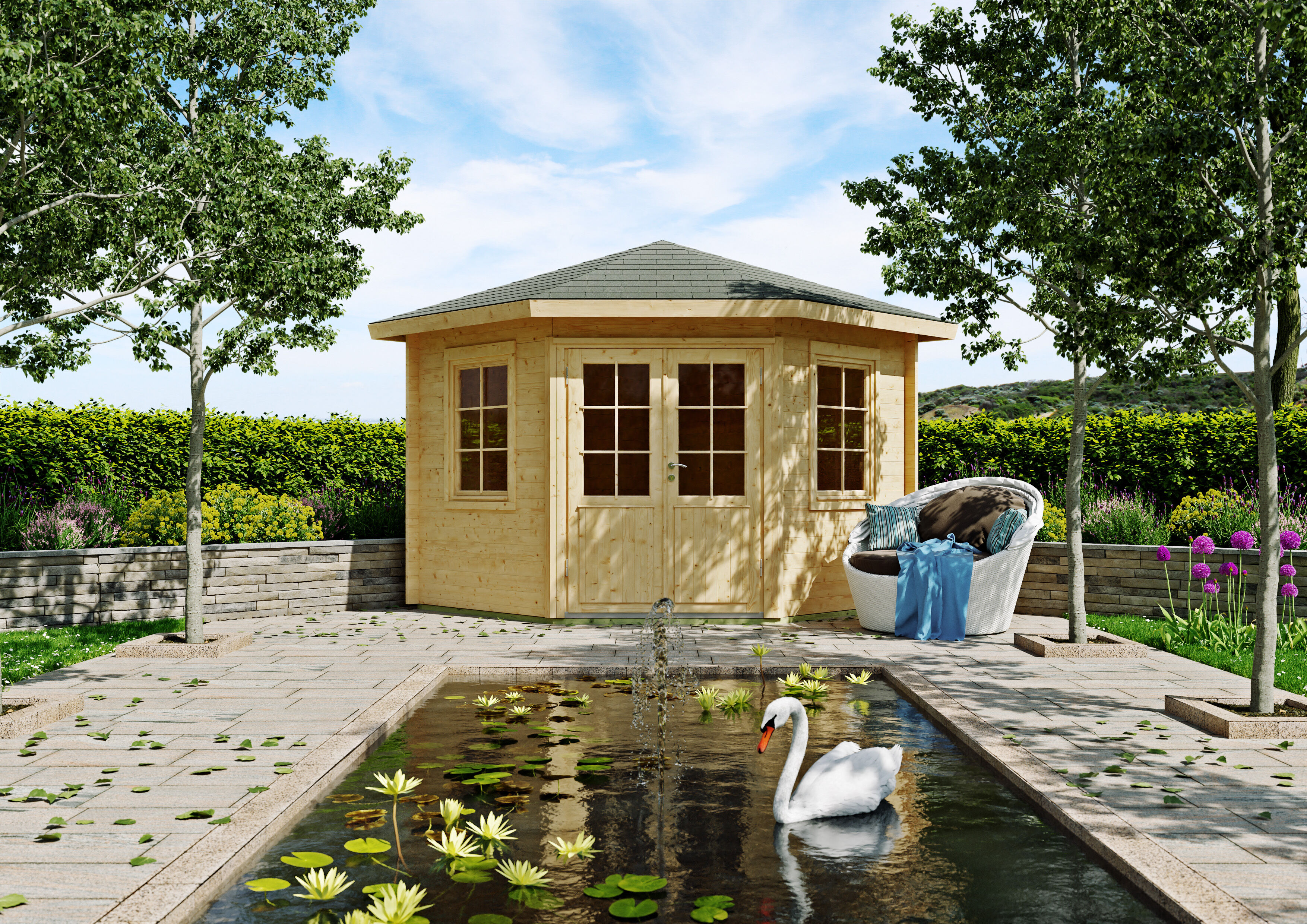 Holzgartenhaus Modell Leon 40 C | 3x3m