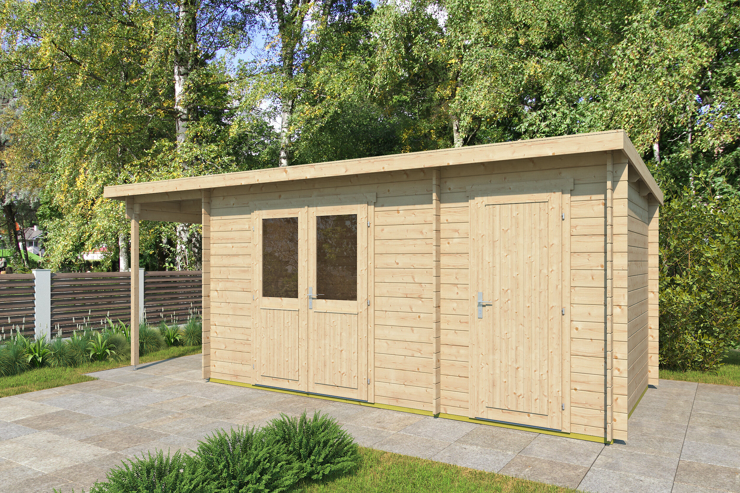 Fjordholz Holzgartenhaus Modell Gent 28 F | 6x3m
