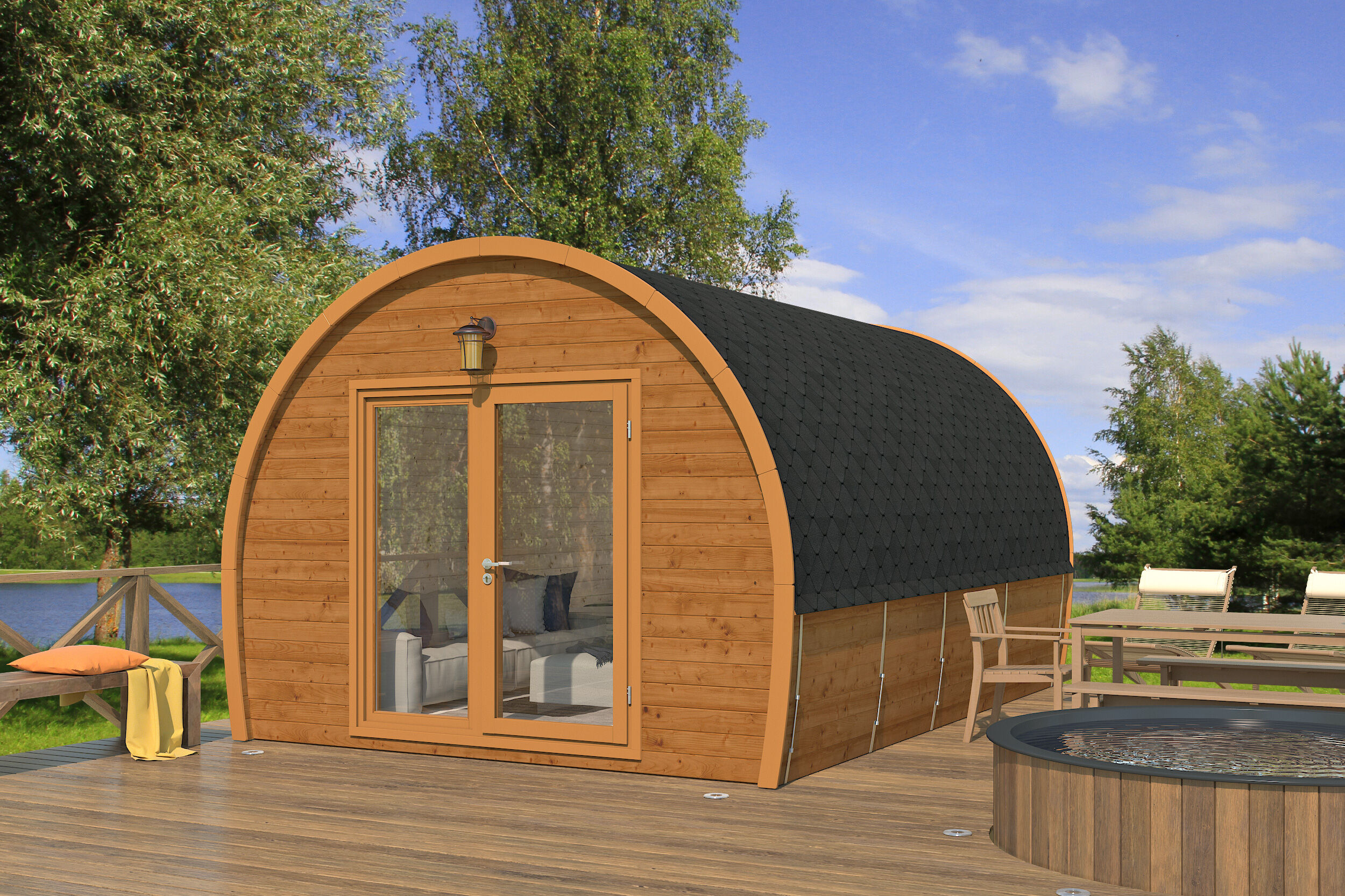 Premium Campinghaus  Modell Western isoliert | 6x4m