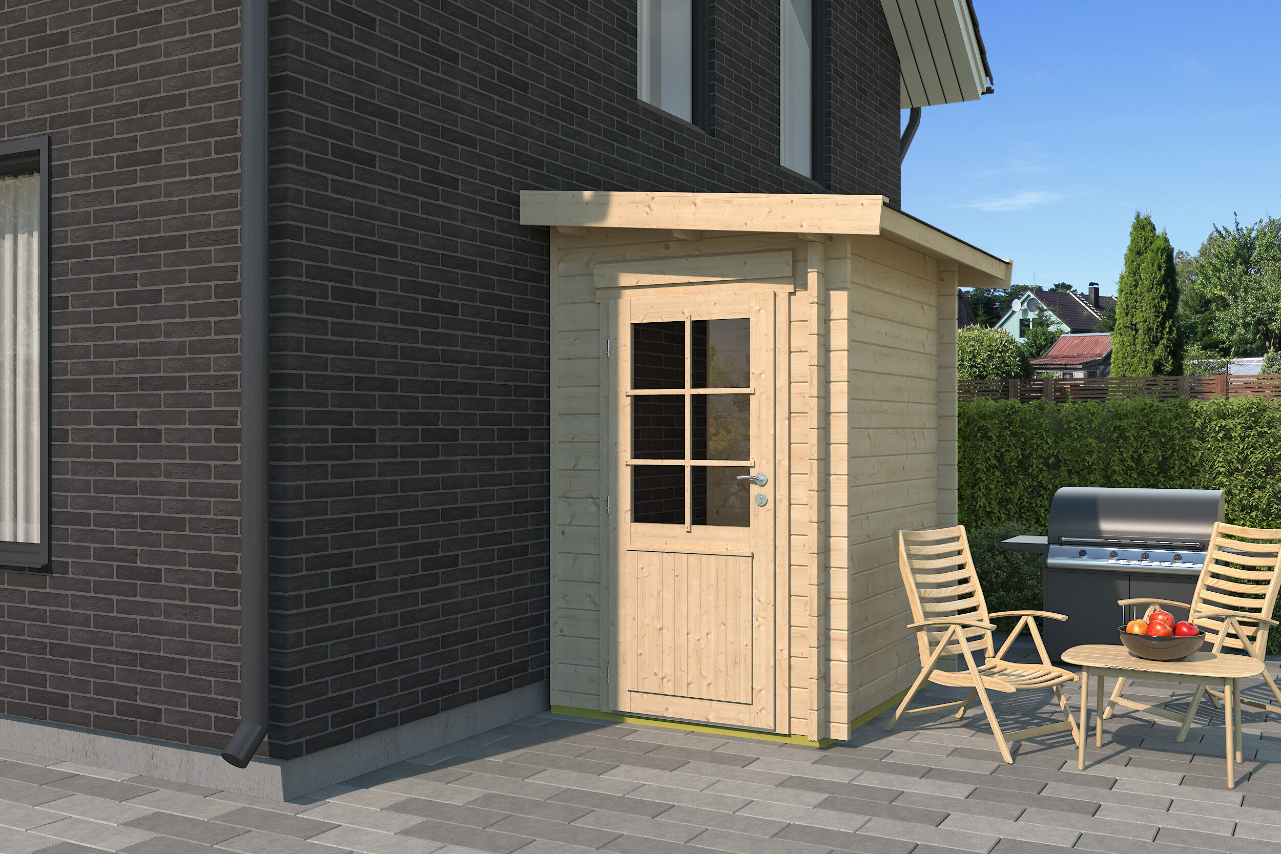 Holzgartenhaus Modell Pulti 44 A | 2x1m