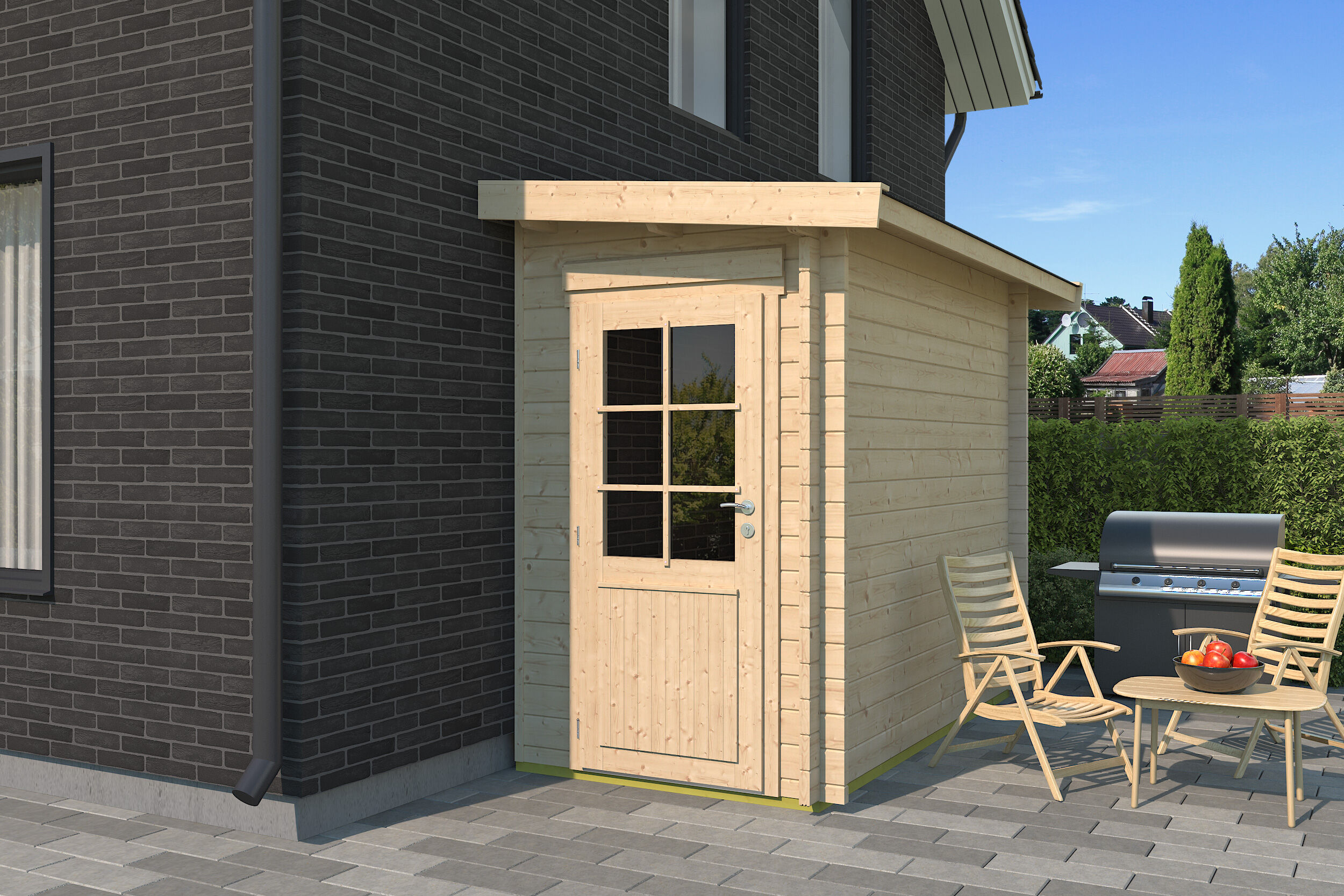 Holzgartenhaus Modell Pulti 44 B | 2x1m