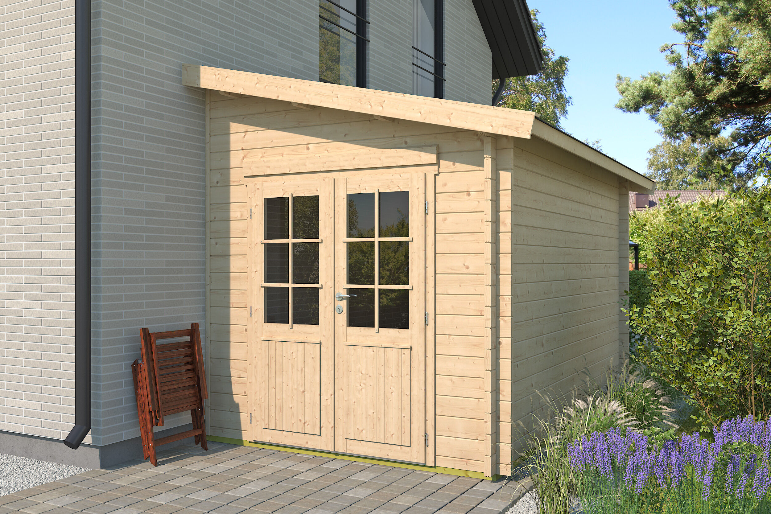 Holzgartenhaus Modell Pulti 44 F | 3x2m
