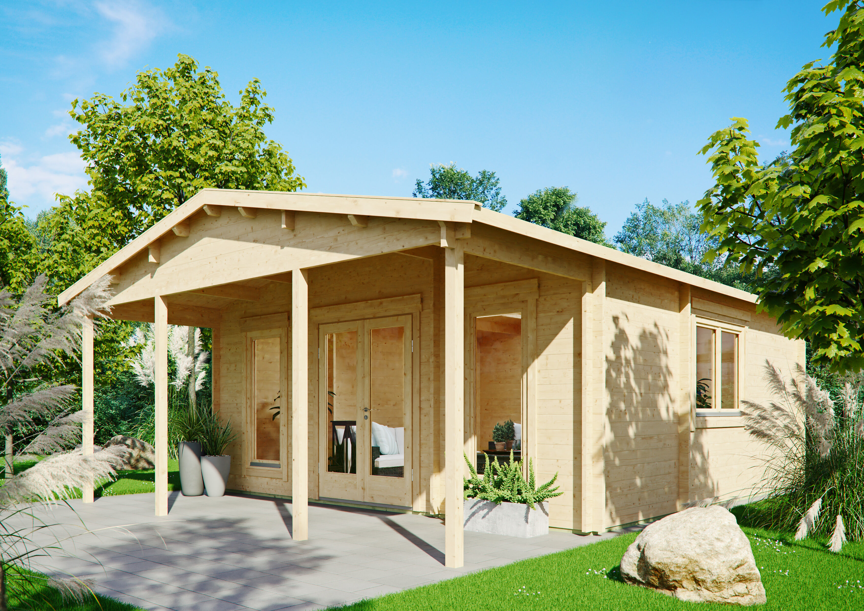 Holzgartenhaus Modell Julia 70 E | 6x4m