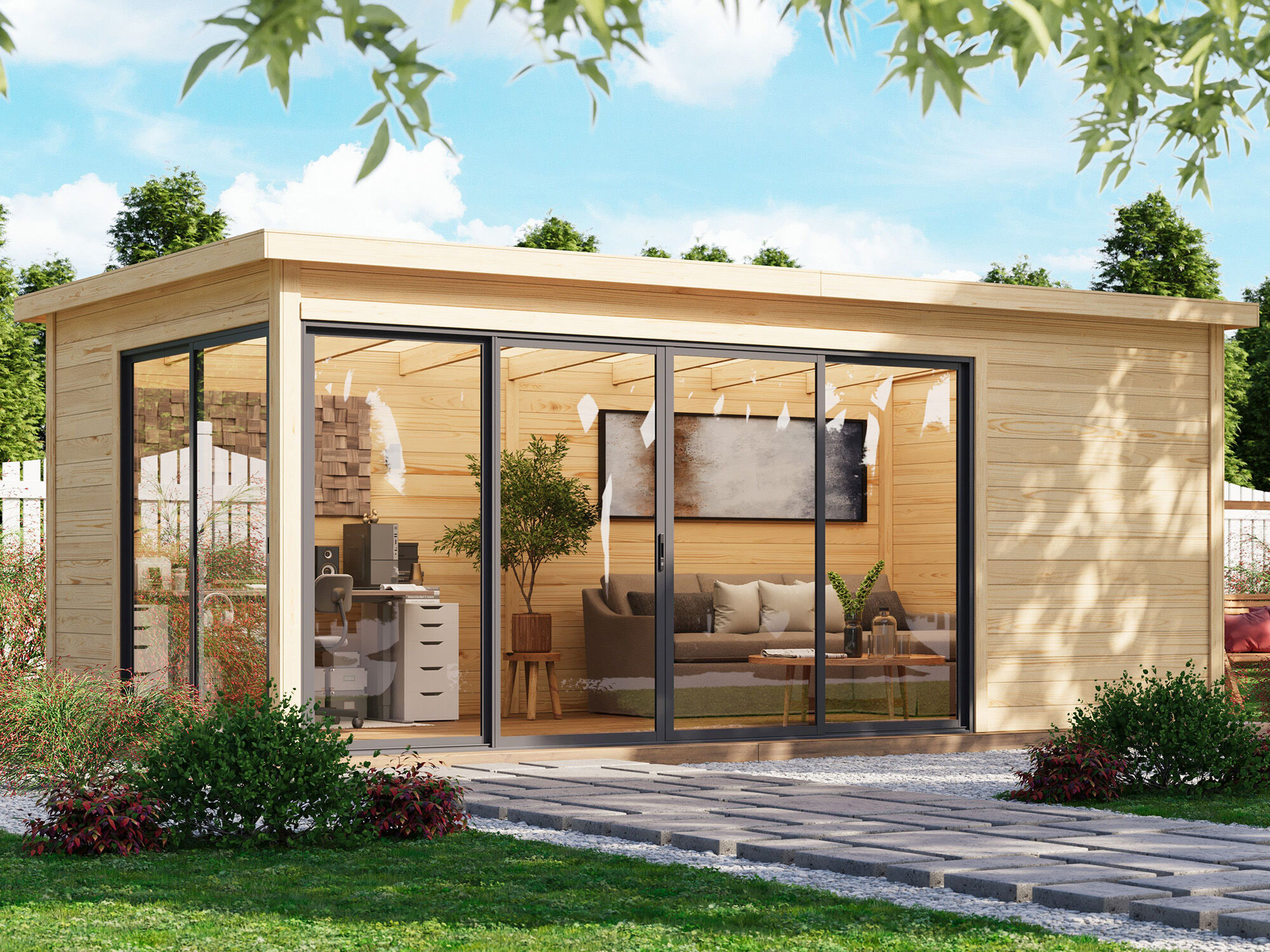 Fjordholz Holzgartenhaus Modell Office IsoSlide 5 | 6x3m