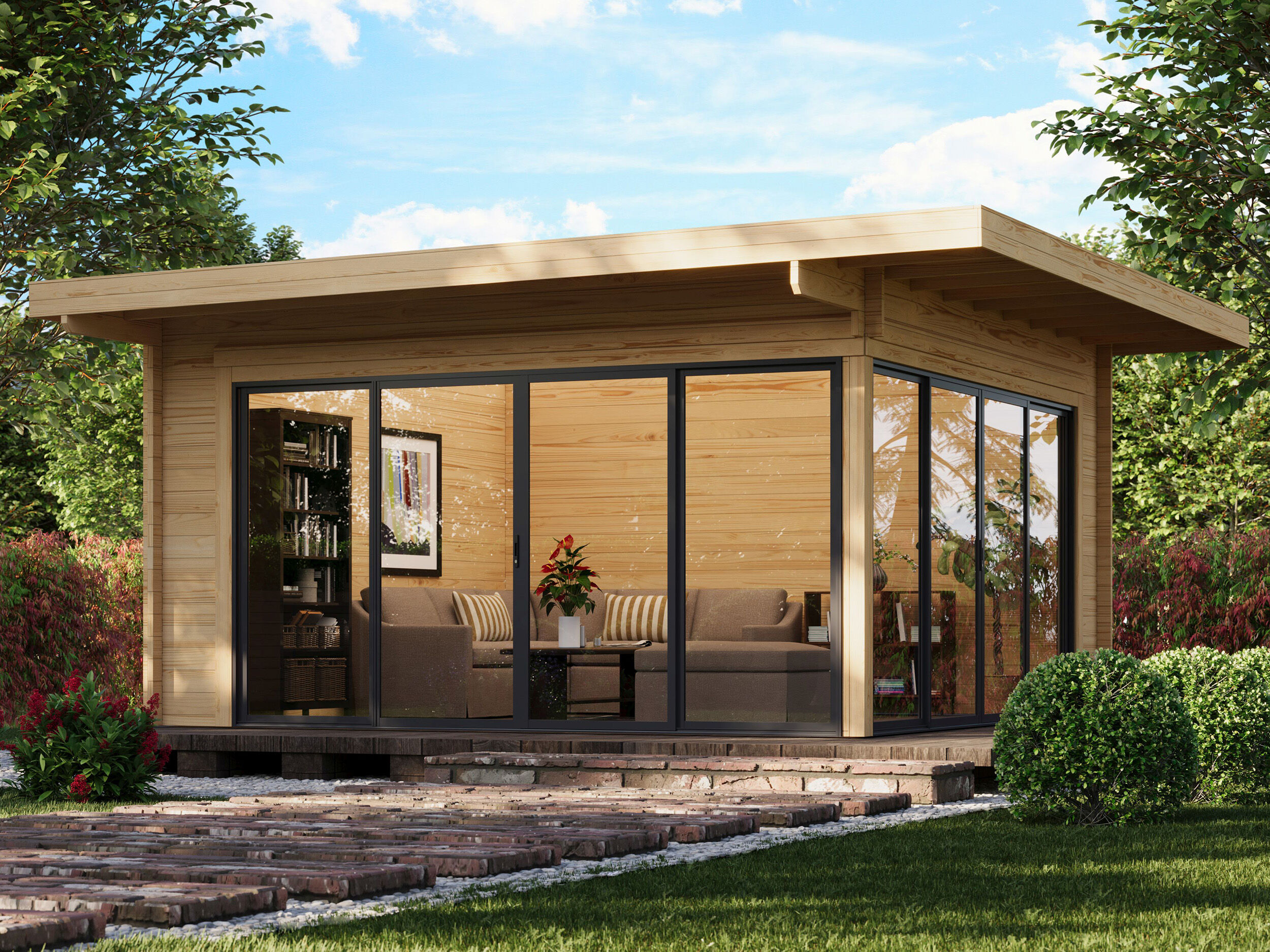 Fjordholz Holzgartenhaus Modell Office IsoSlide 10 | 5x5m