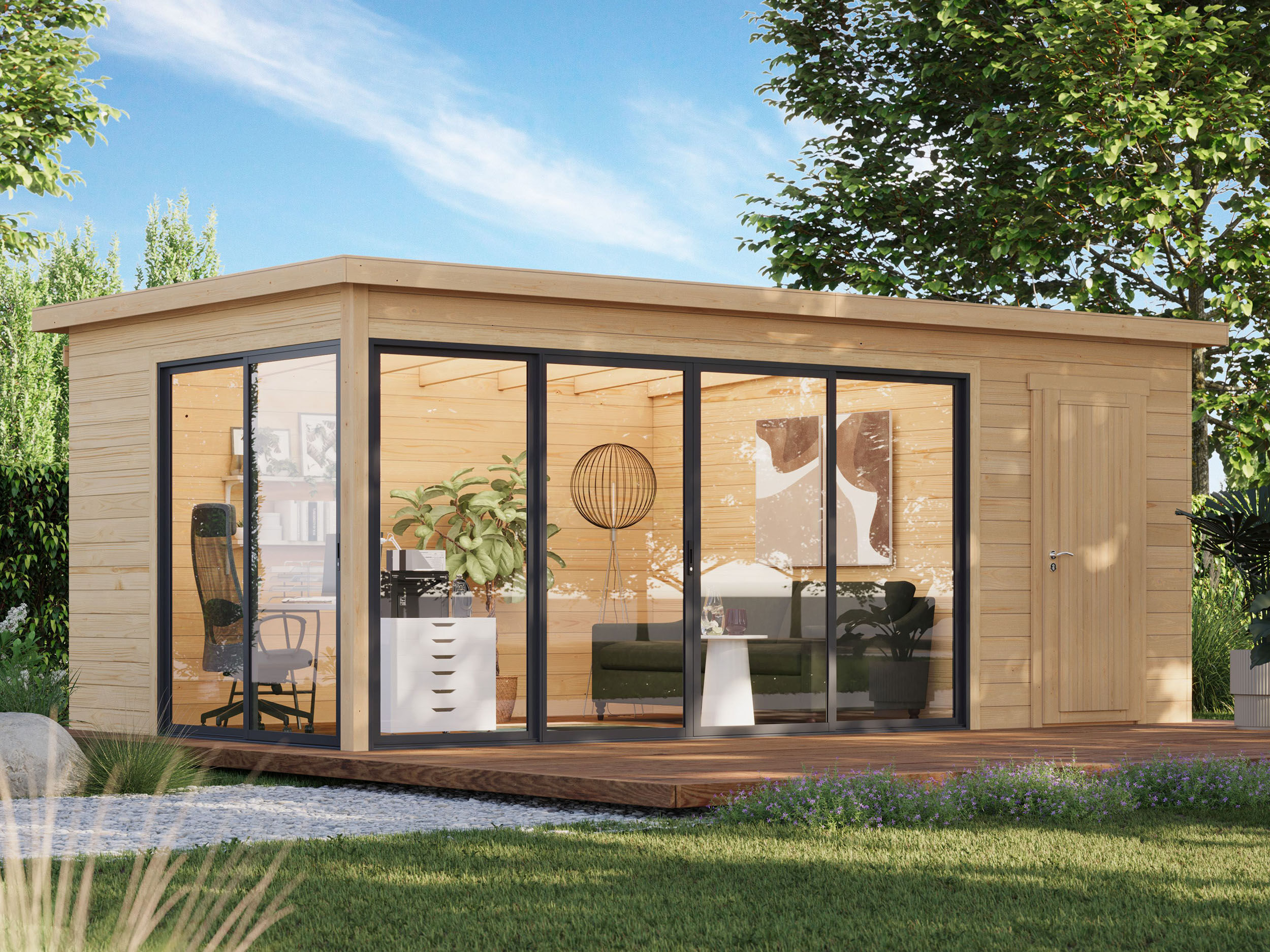 Fjordholz Holzgartenhaus Modell Office IsoSlide 7 | 6x3m