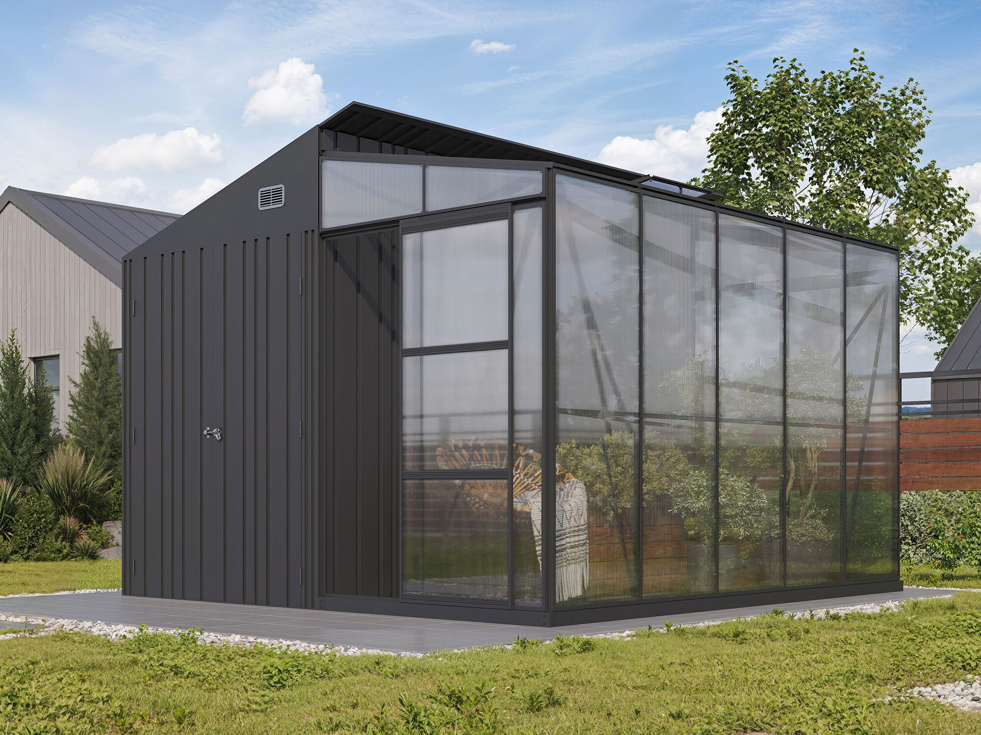 Kombi Gewächs- und Gerätehaus Modell Greenstore 8, | 4x3m