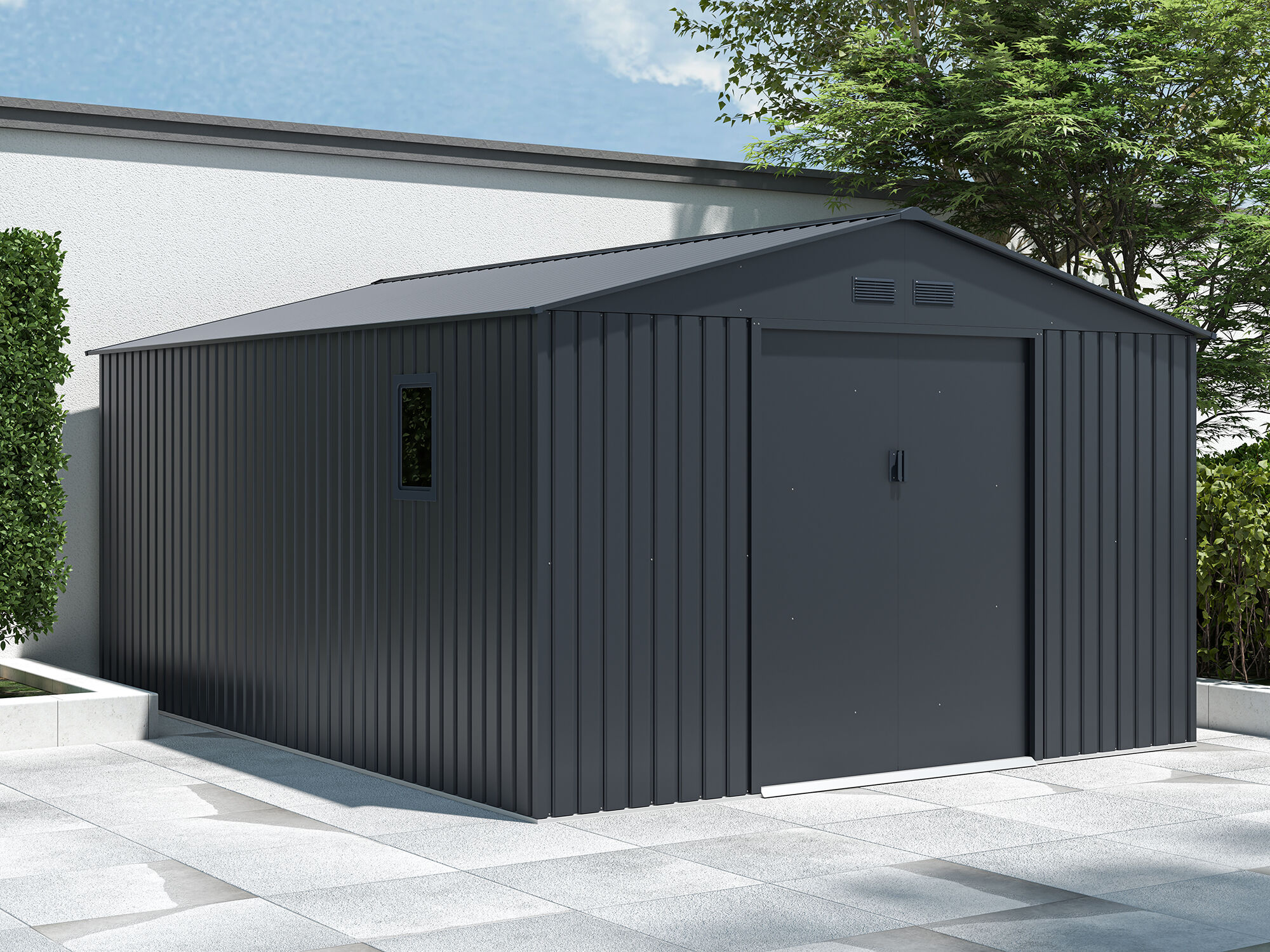 Metall Gerätehaus Modell München 14,39 m² | 4x3m