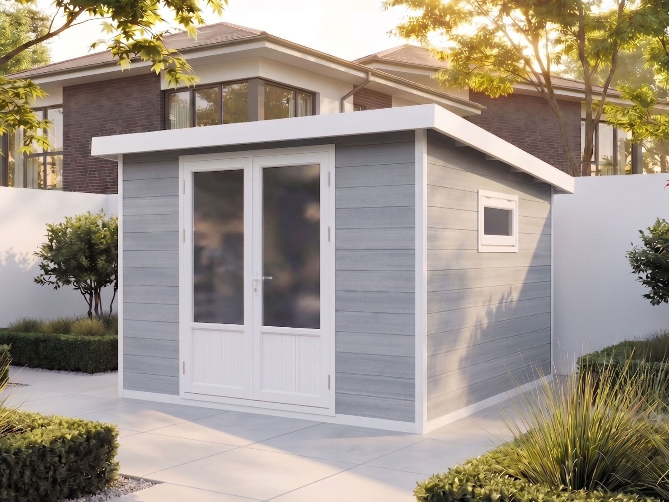 WPC Holzgartenhaus Modell Ligno White 8,4 m² | 3x3m