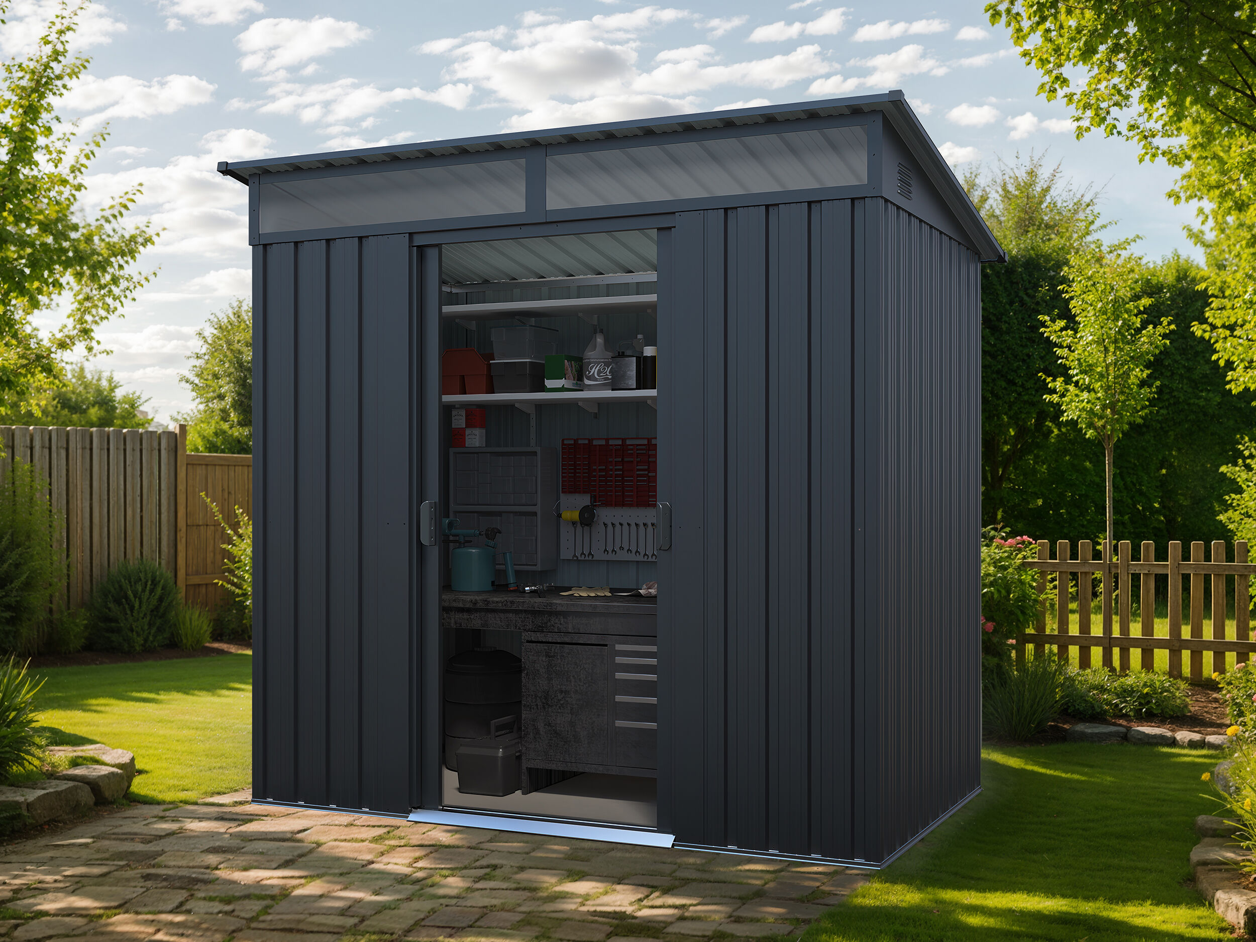 Metall Gerätehaus Modell Lübeck 2,00 m² | 2x1m